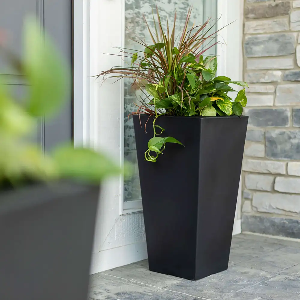 Step2 Tremont Square Conical Flower Pot Large - Onyx Black 