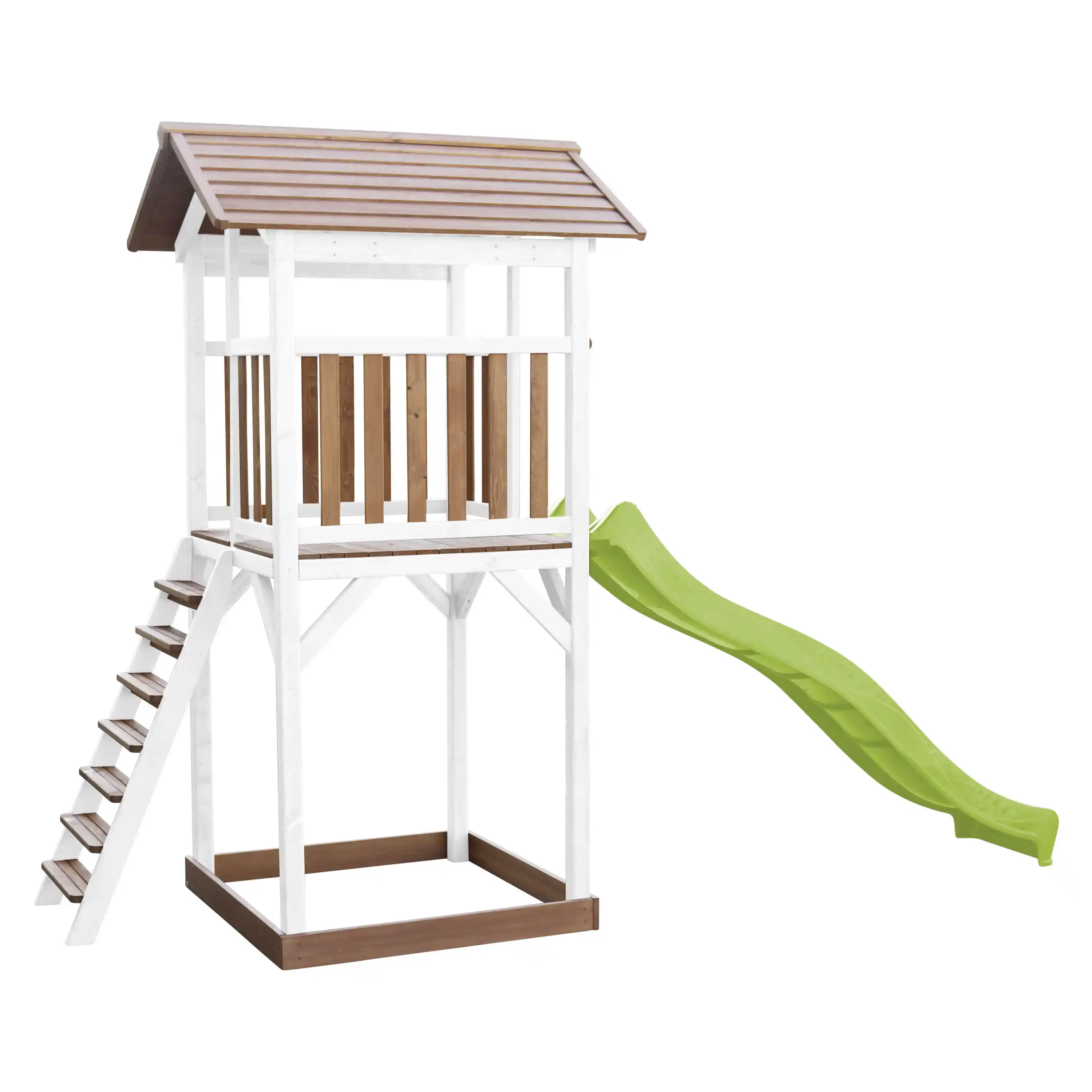 AXI Beach Tower Brown/White - Lime Green Slide