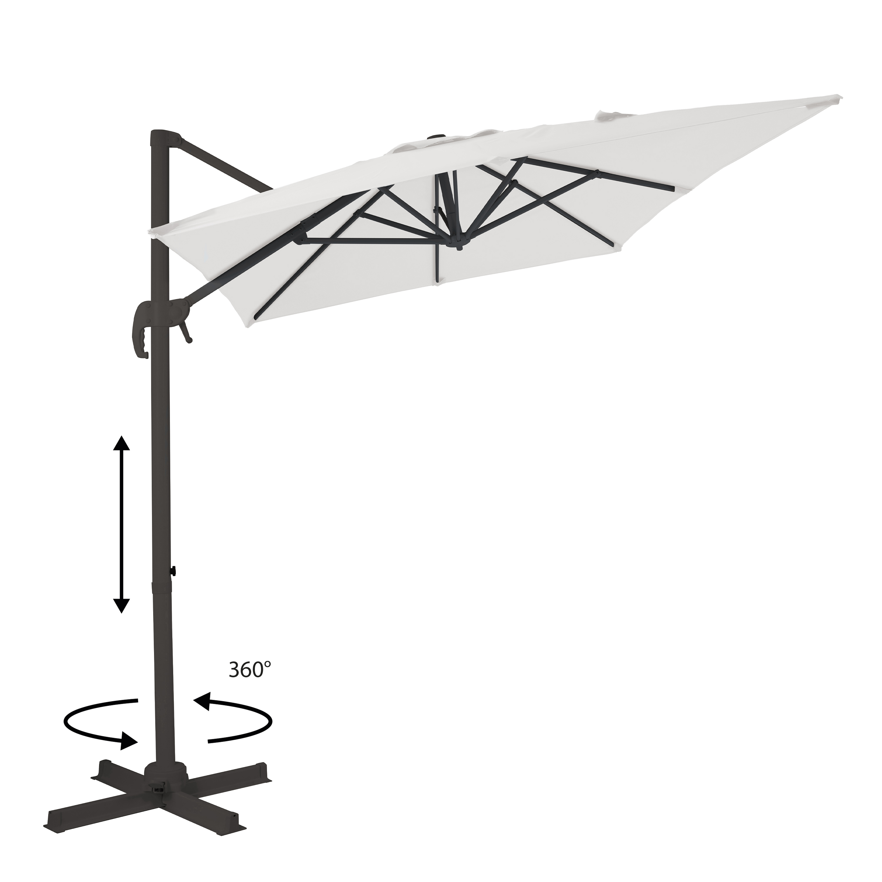 AXI Coco Cantilever Parasol 200x300cm - Grey/Beige