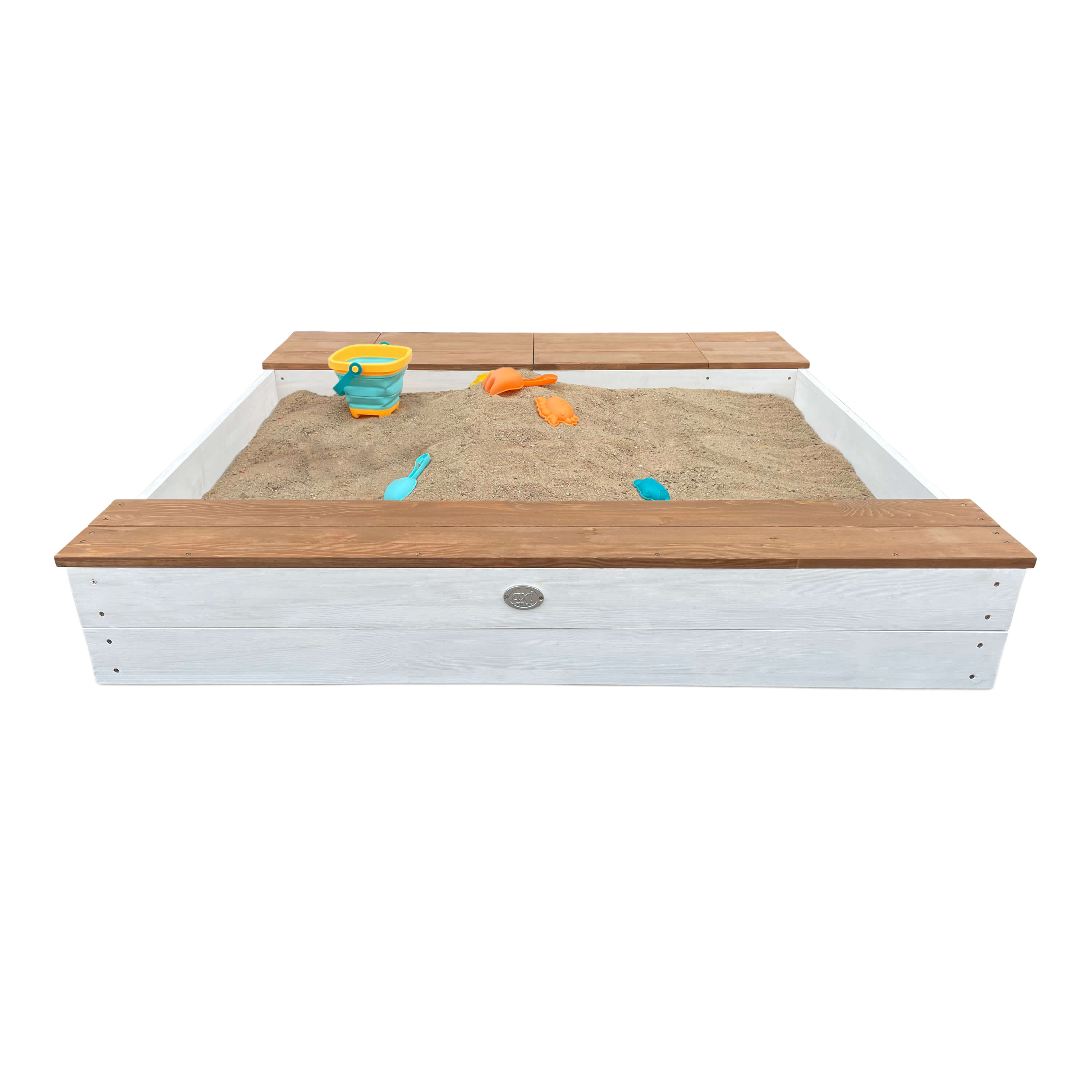 AXI Evy Sandbox with Bins and Storage - White/Brown