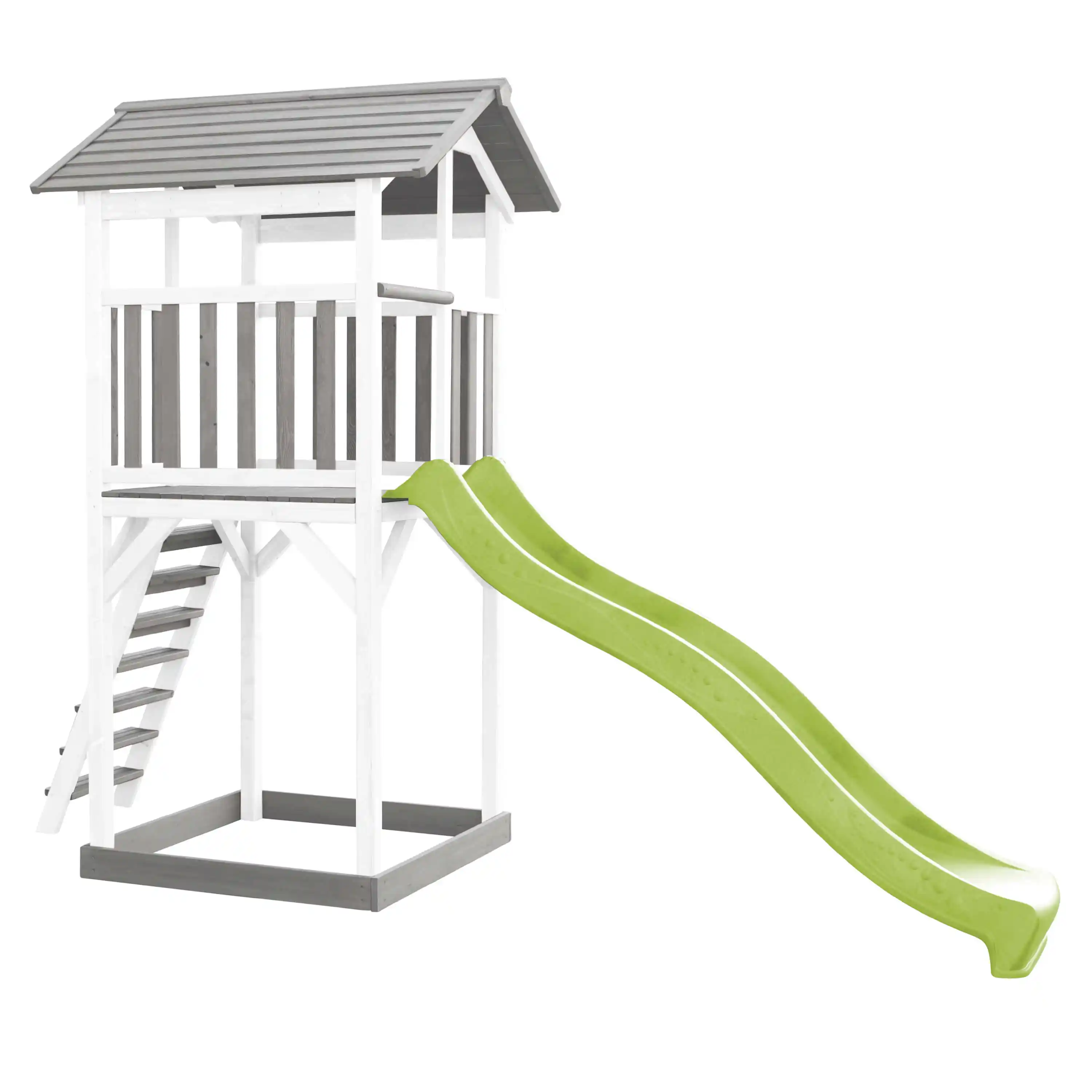 AXI Beach Tower Grey/White - Lime Green Slide