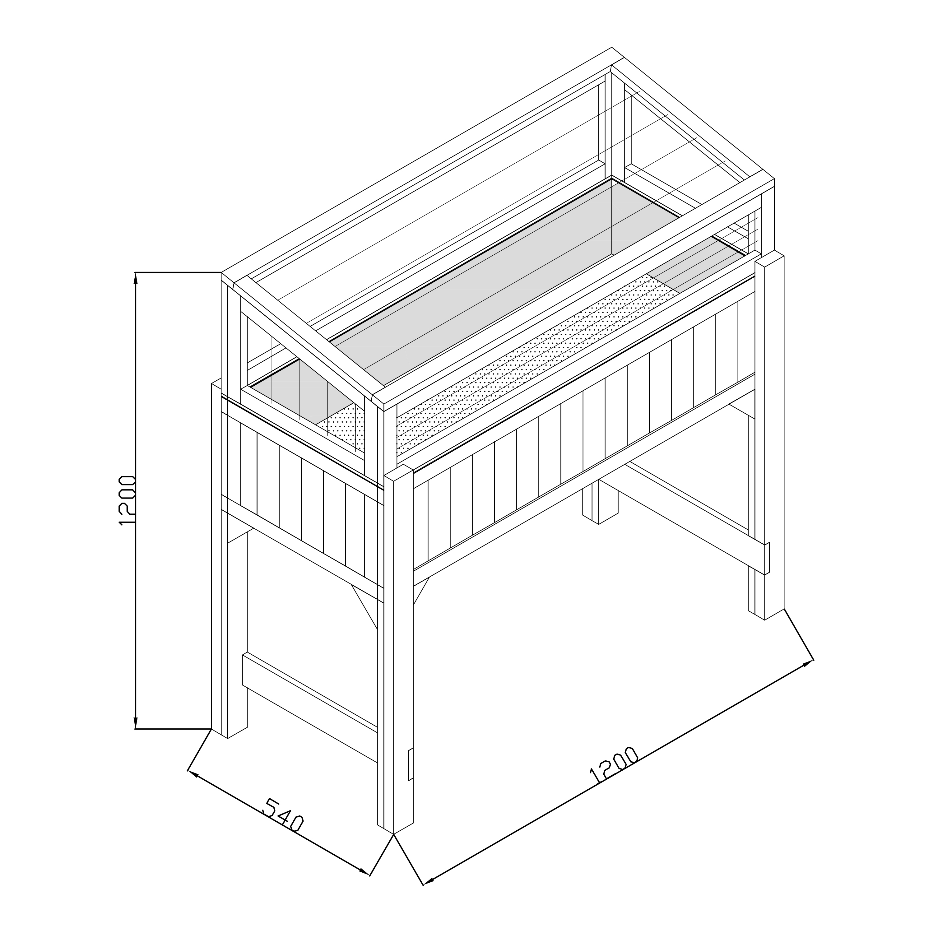 AXI Gardening Table with Greenhouse and ground cloth - Brown/White