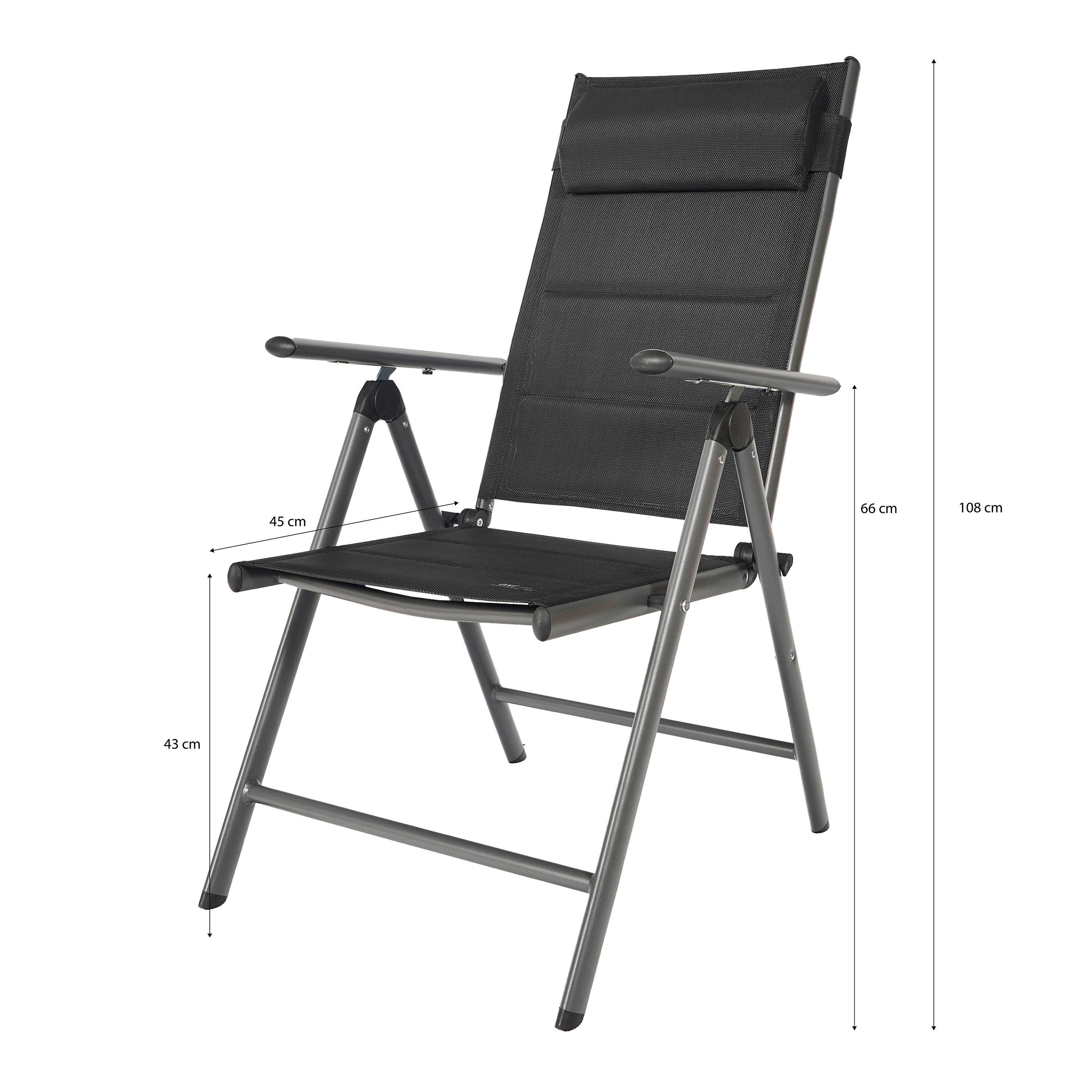 AXI Mack Camping Chair Anthracite/Black – Set 2 pieces