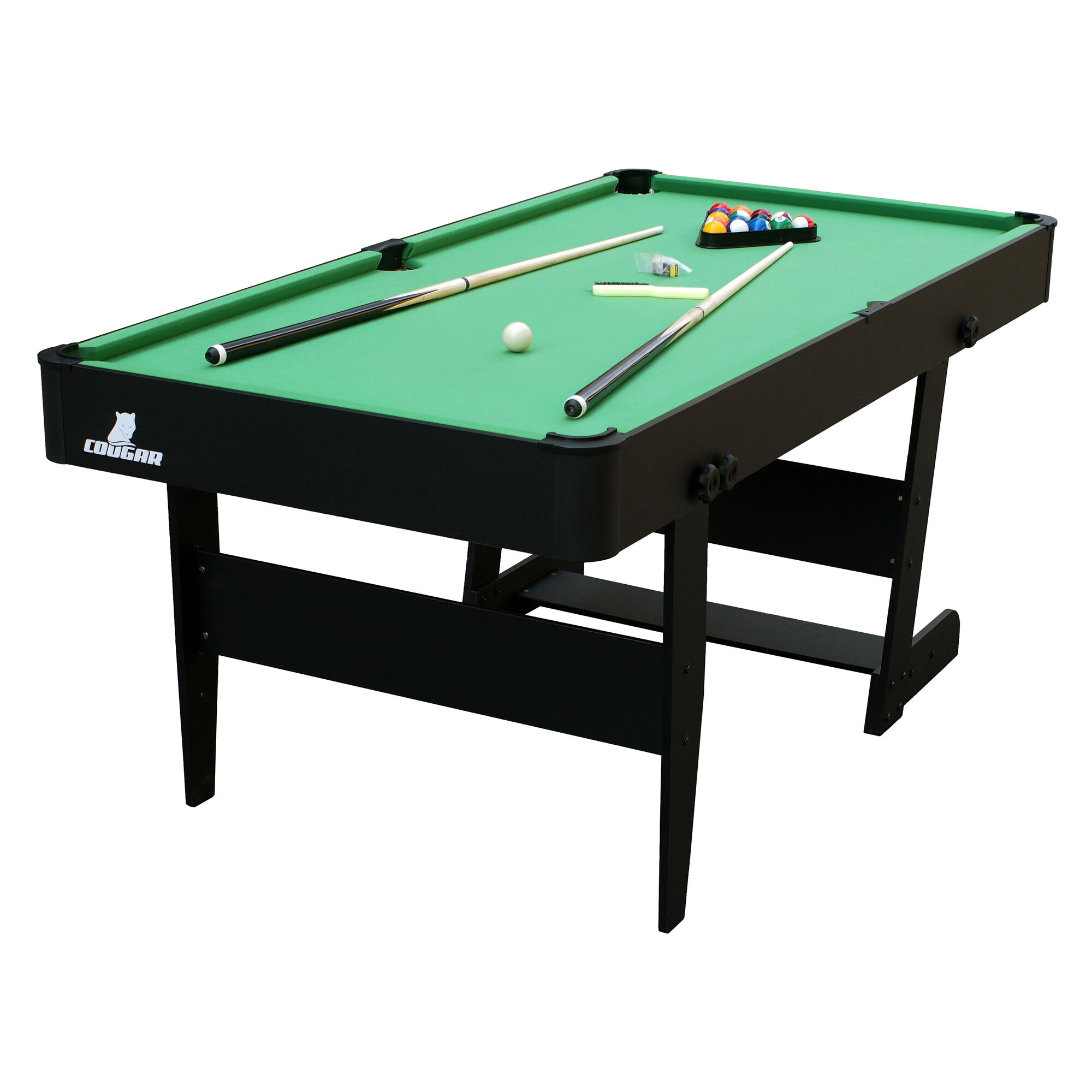 Cougar Hustle XL folding Pool Table - Black