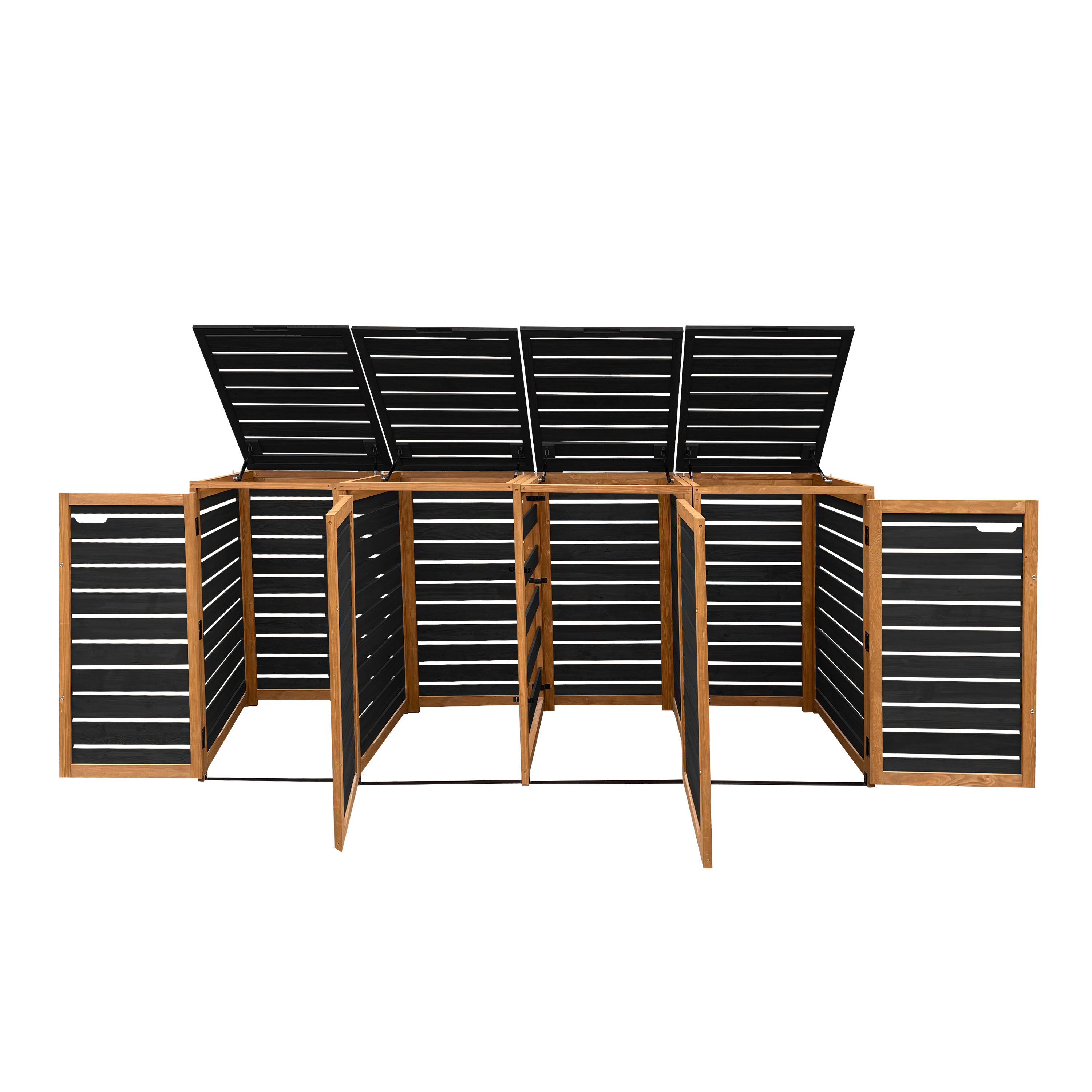 AXI Lex Wooden Bin Storage Black/Brown - 4 bins