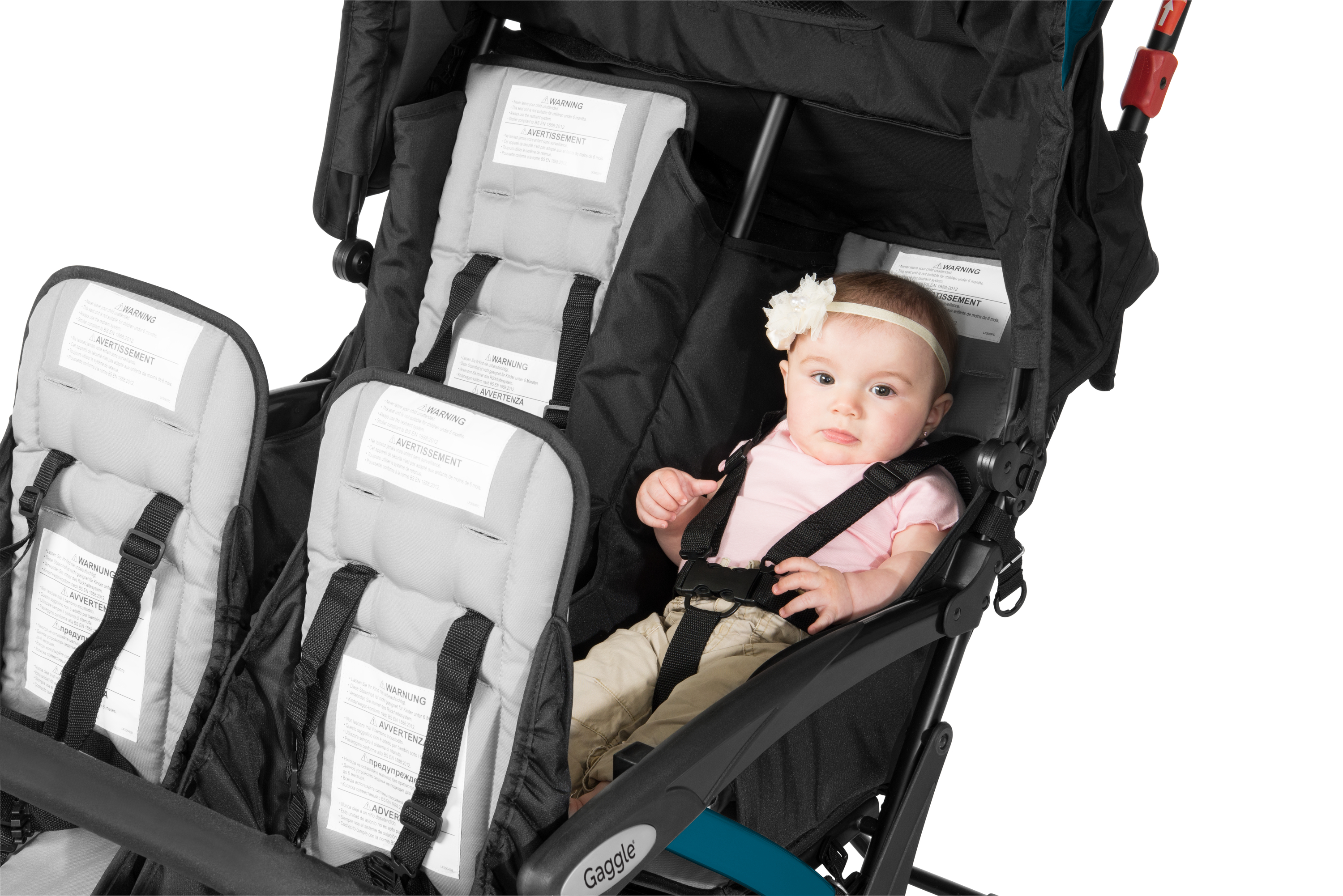 Gaggle Odyssey 4x4 Quad Stroller for 4 Children - Turquoise