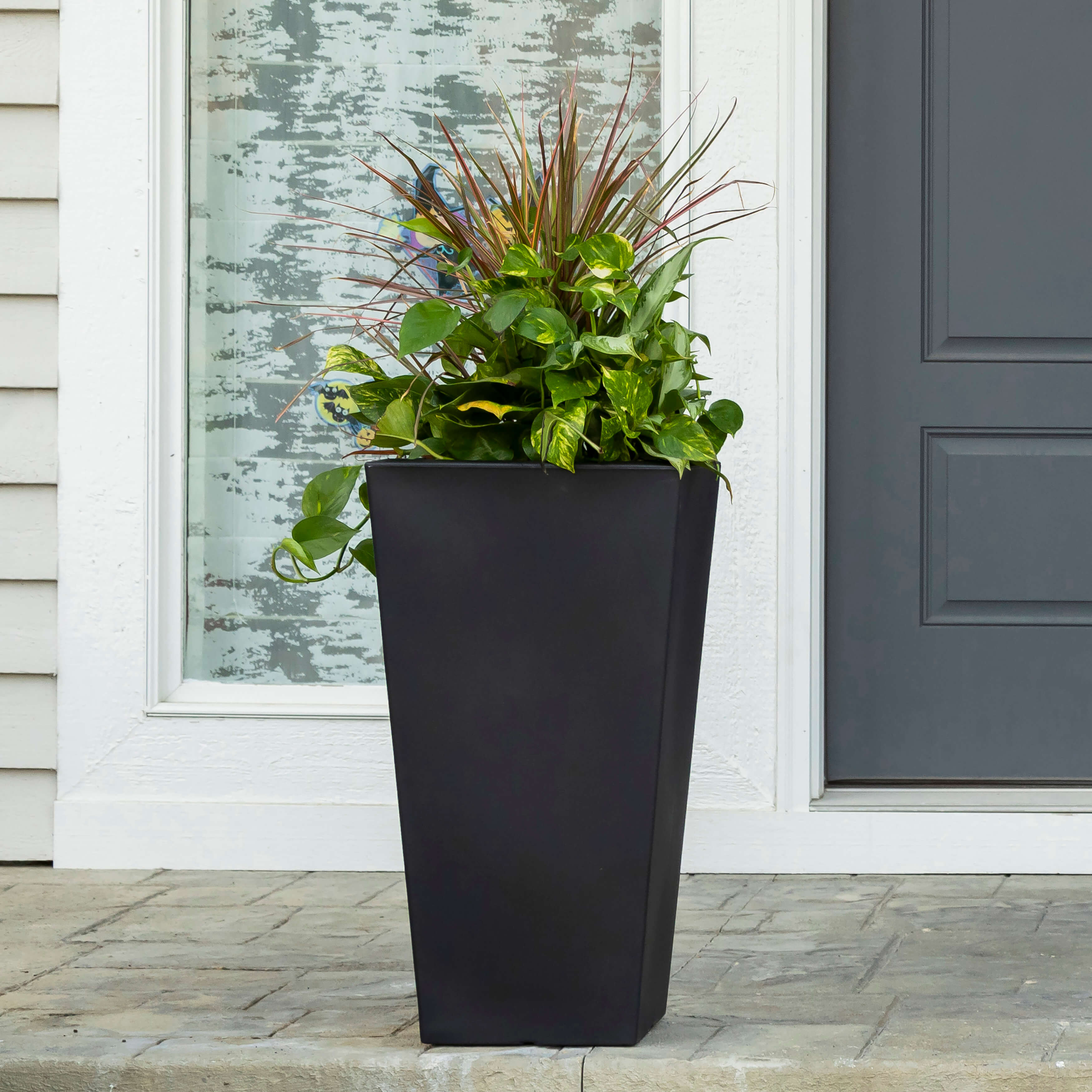 Step2 Tremont Square Conical Flower Pot Large - Onyx Black