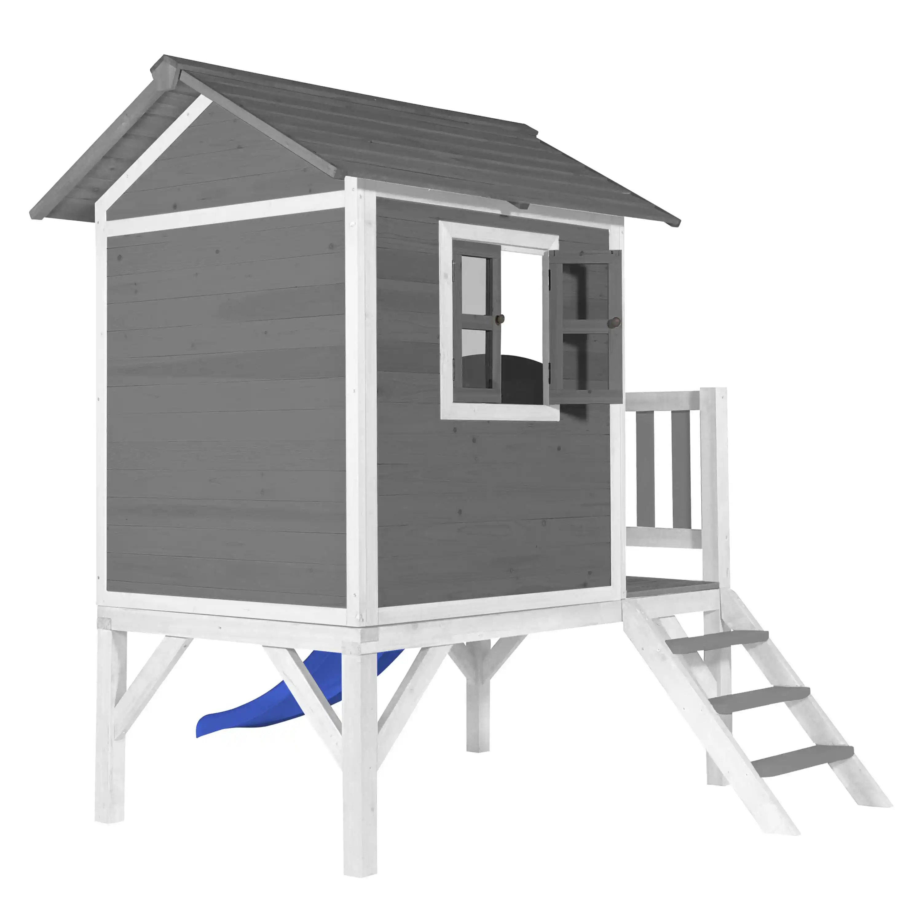 AXI Lodge XL Playhouse Cool Grey - Blue Slide