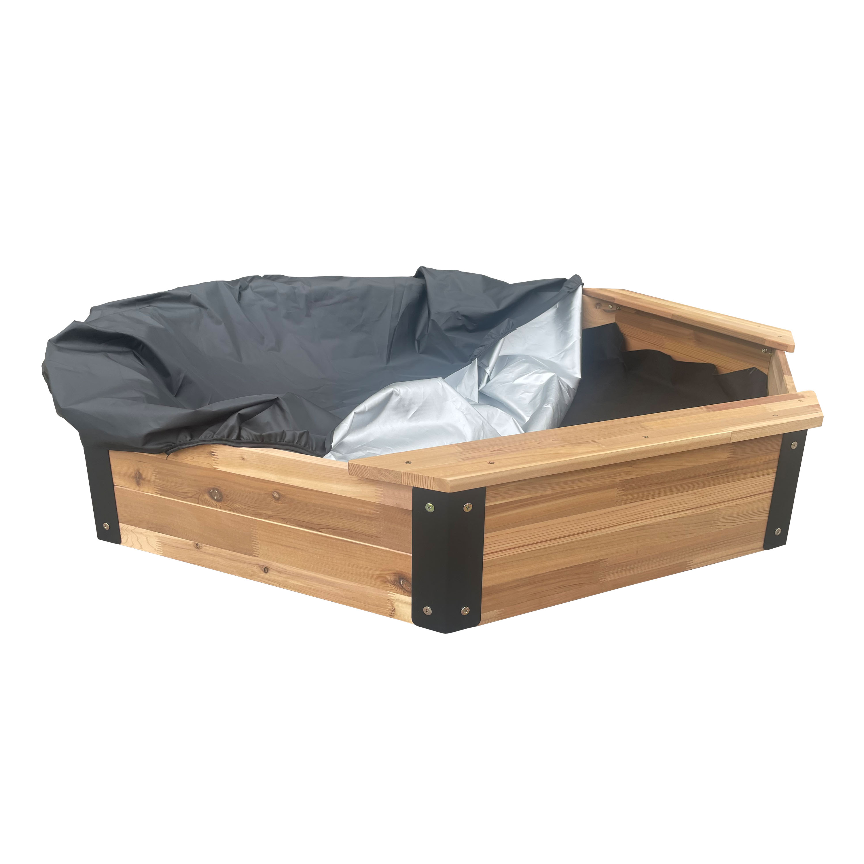 AXI Onno XXL Sandbox Octagonal - 200 x 200 cm - Brown/Anthracite