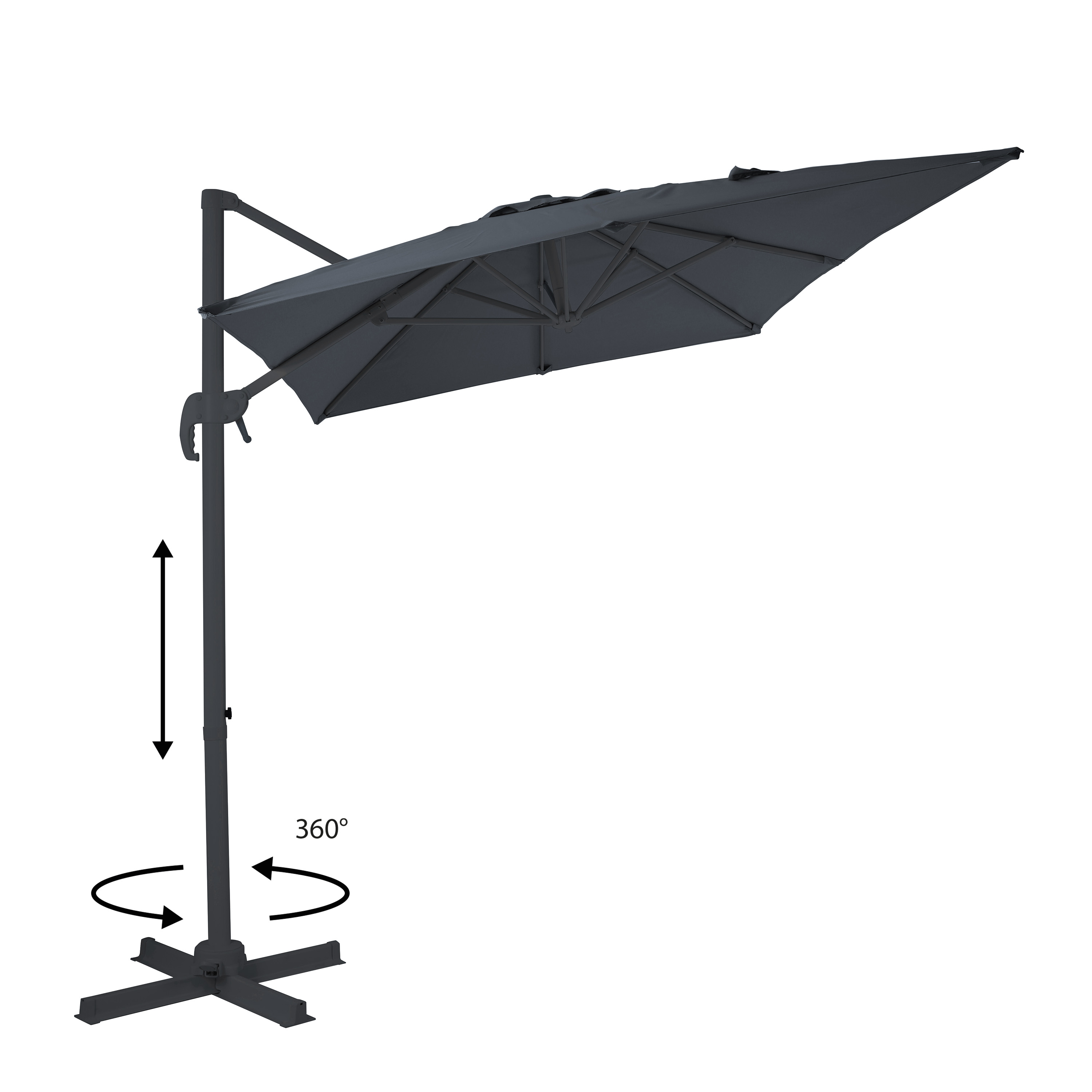 AXI Coco Cantilever Parasol 200x300cm - Grey/Grey