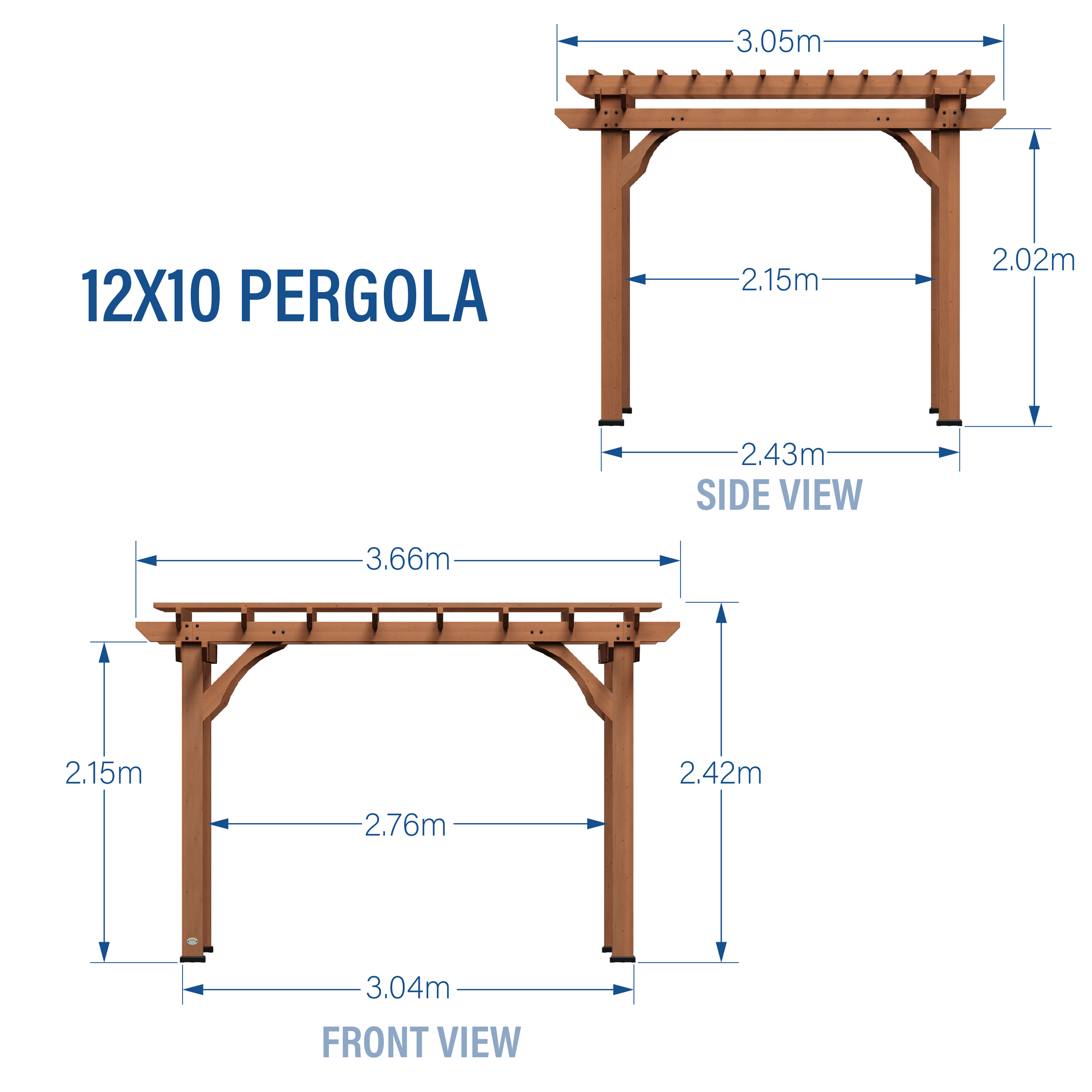 Backyard Discovery Wooden Pergola 305 x 366 cm