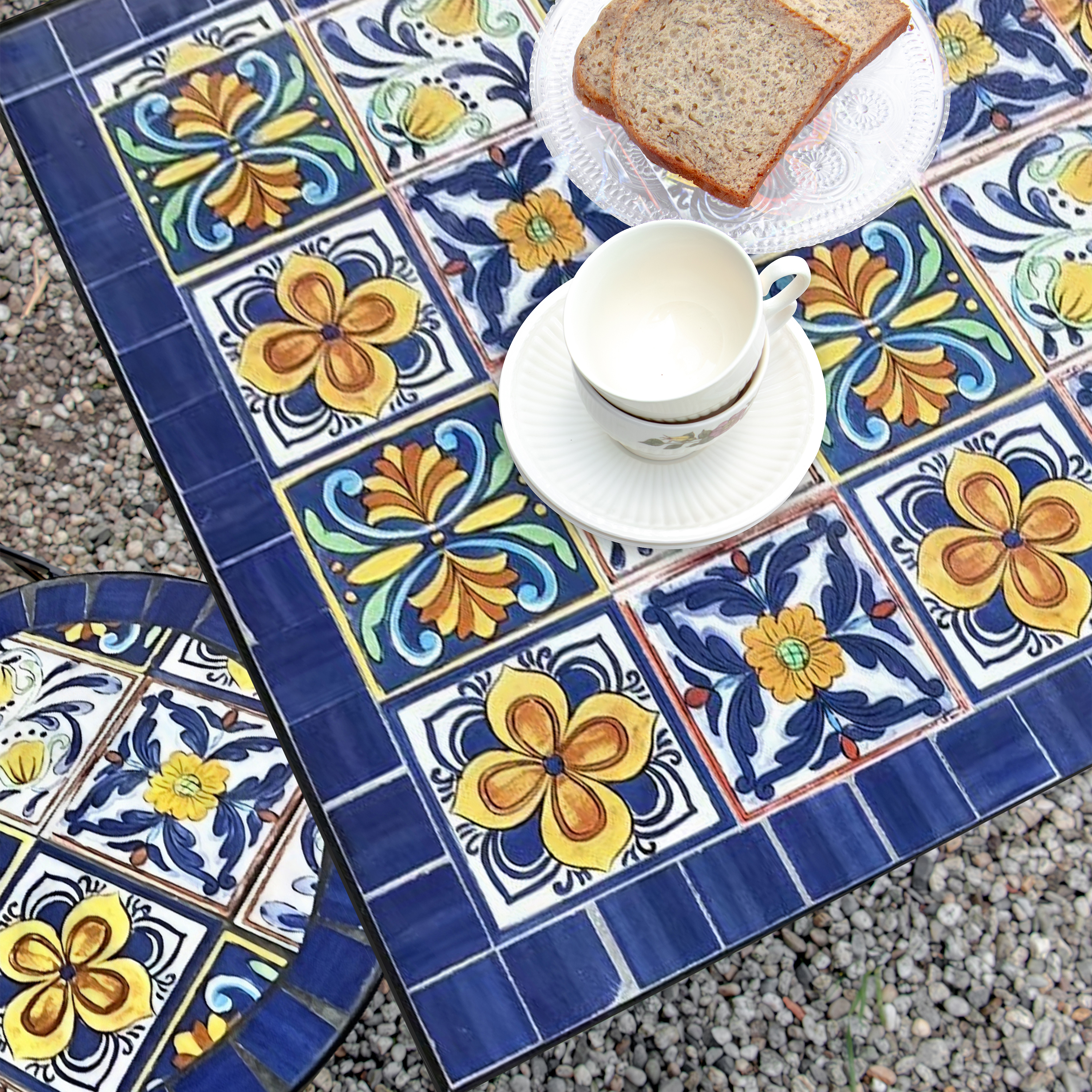 AXI Camilla Bistro Set Mosaic Mediterranean Style - Blue/Yellow
