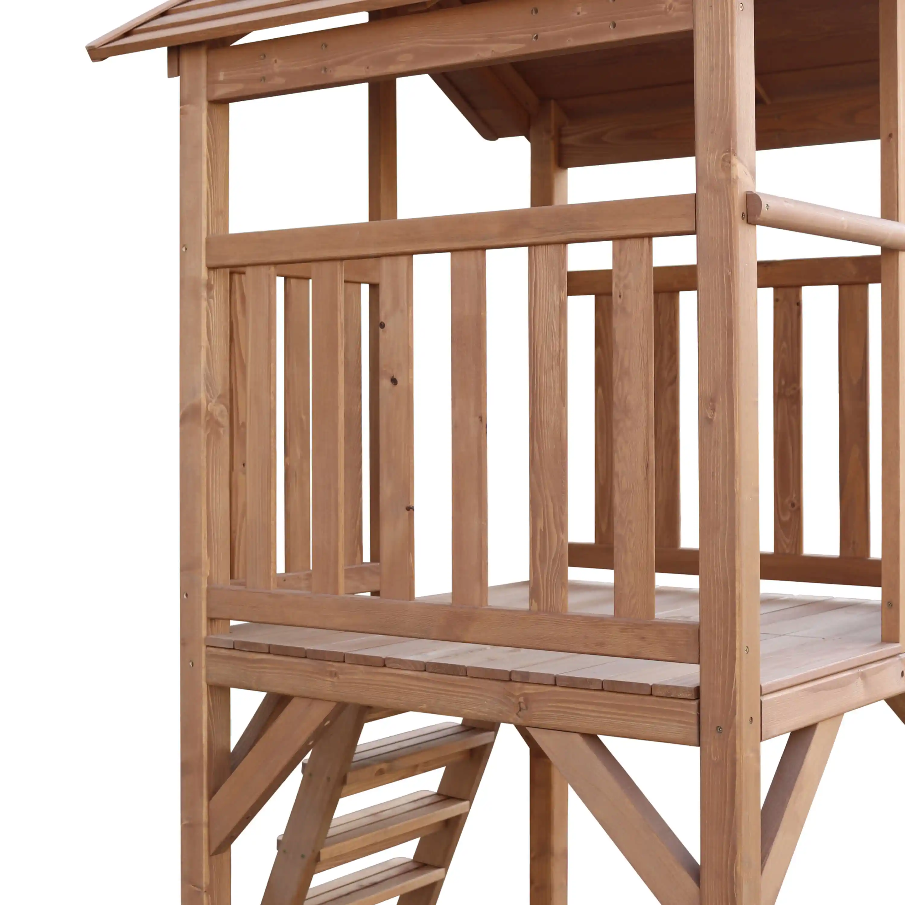 AXI Beach Tower Speeltoren met Enkele Schommel Bruin - Limoen groene Glijbaan