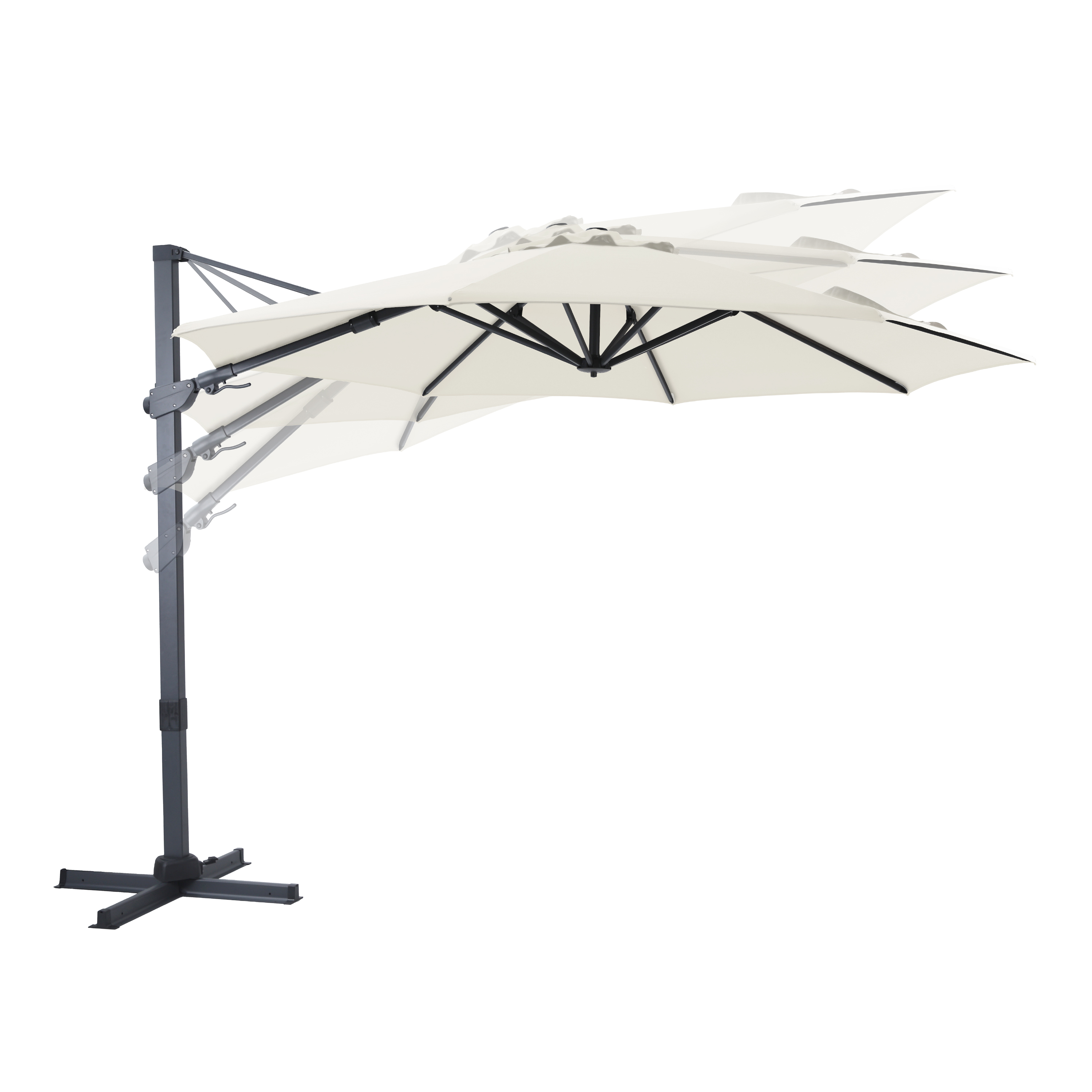 AXI Cyrus Premium Cantilever Parasol Ø 300cm Round - Grey/Beige