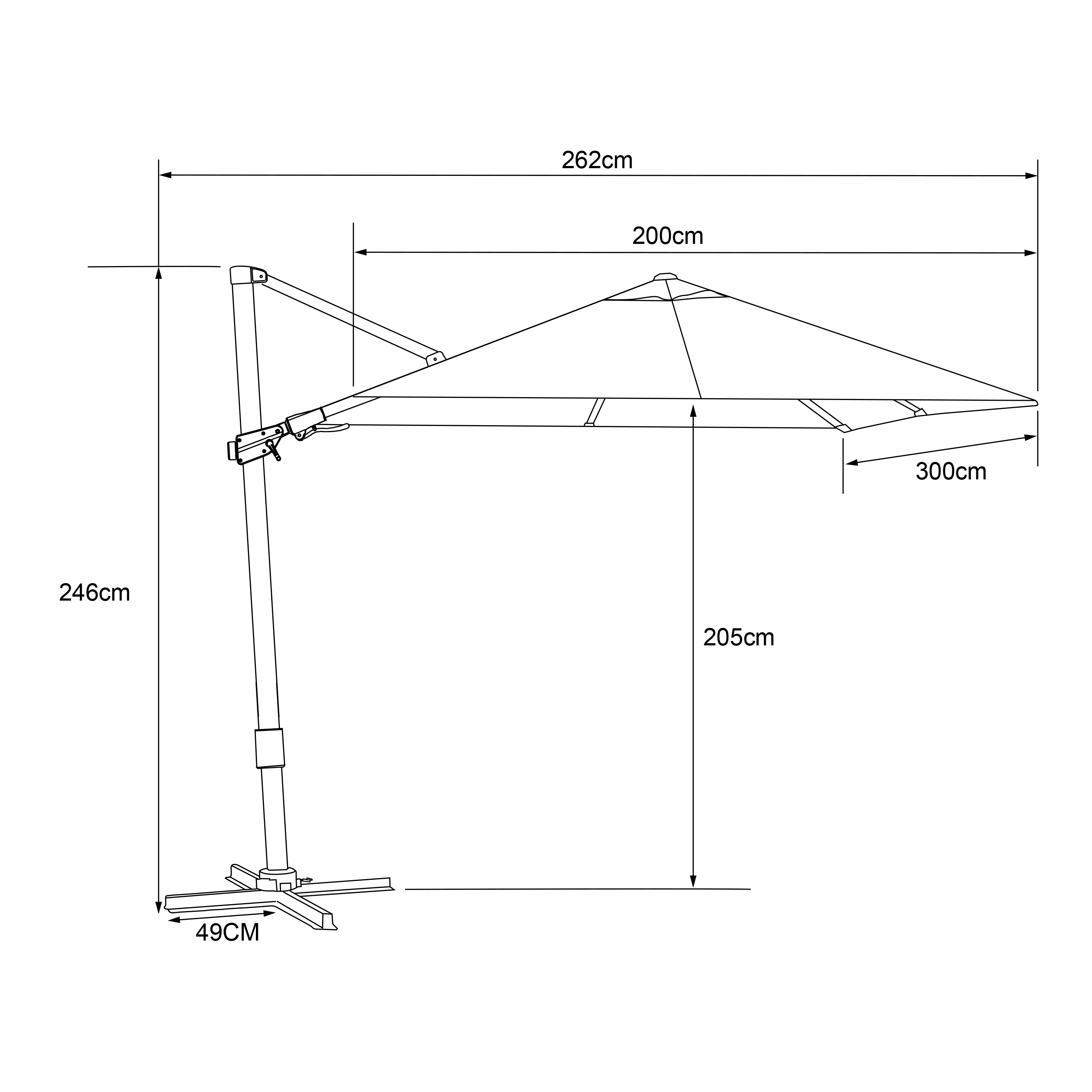 AXI Milad Premium Cantilever Parasol 200x300cm - White/Grey