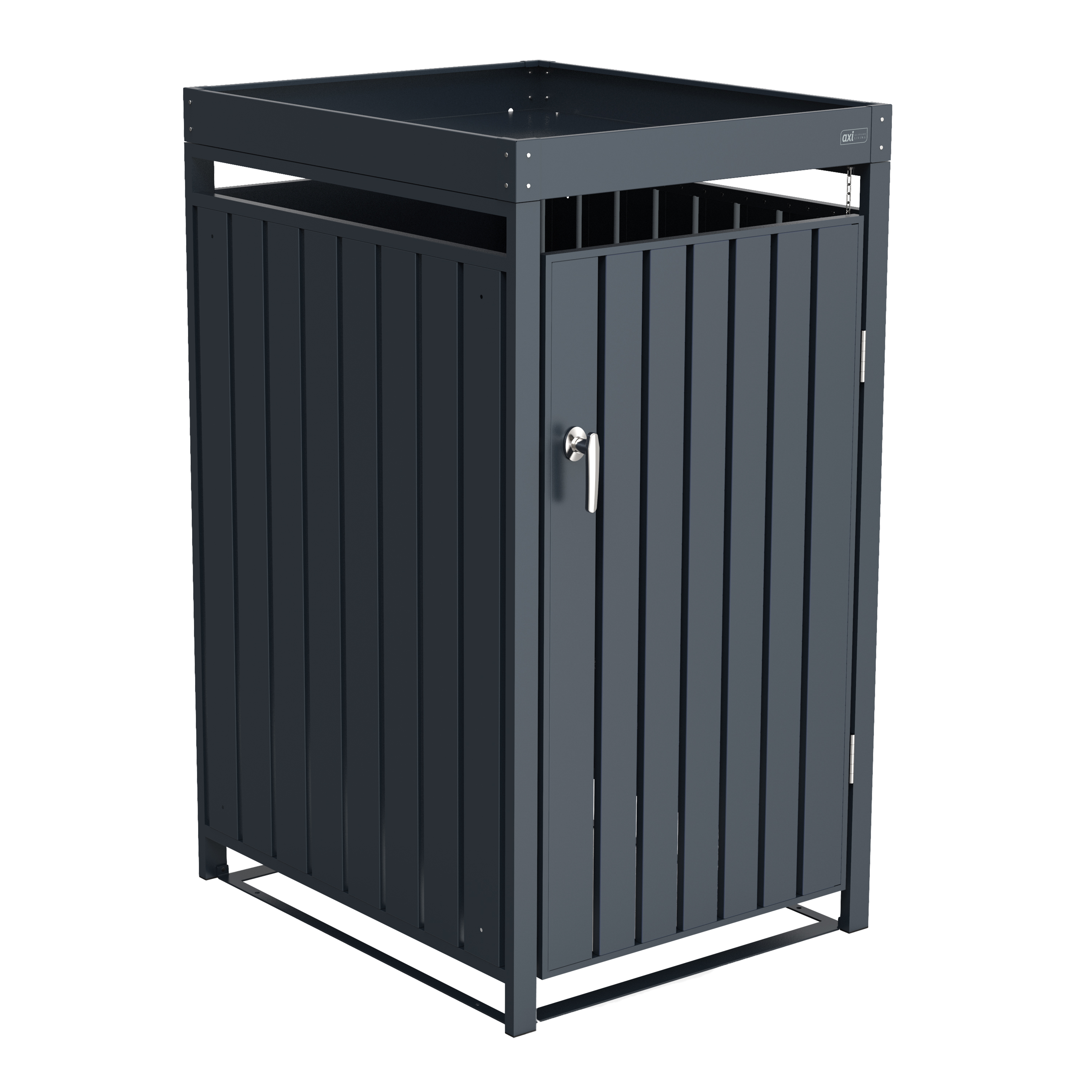 AXI Leon Metal Garbage Bin Shed with Planter - 1 Garbage Bin