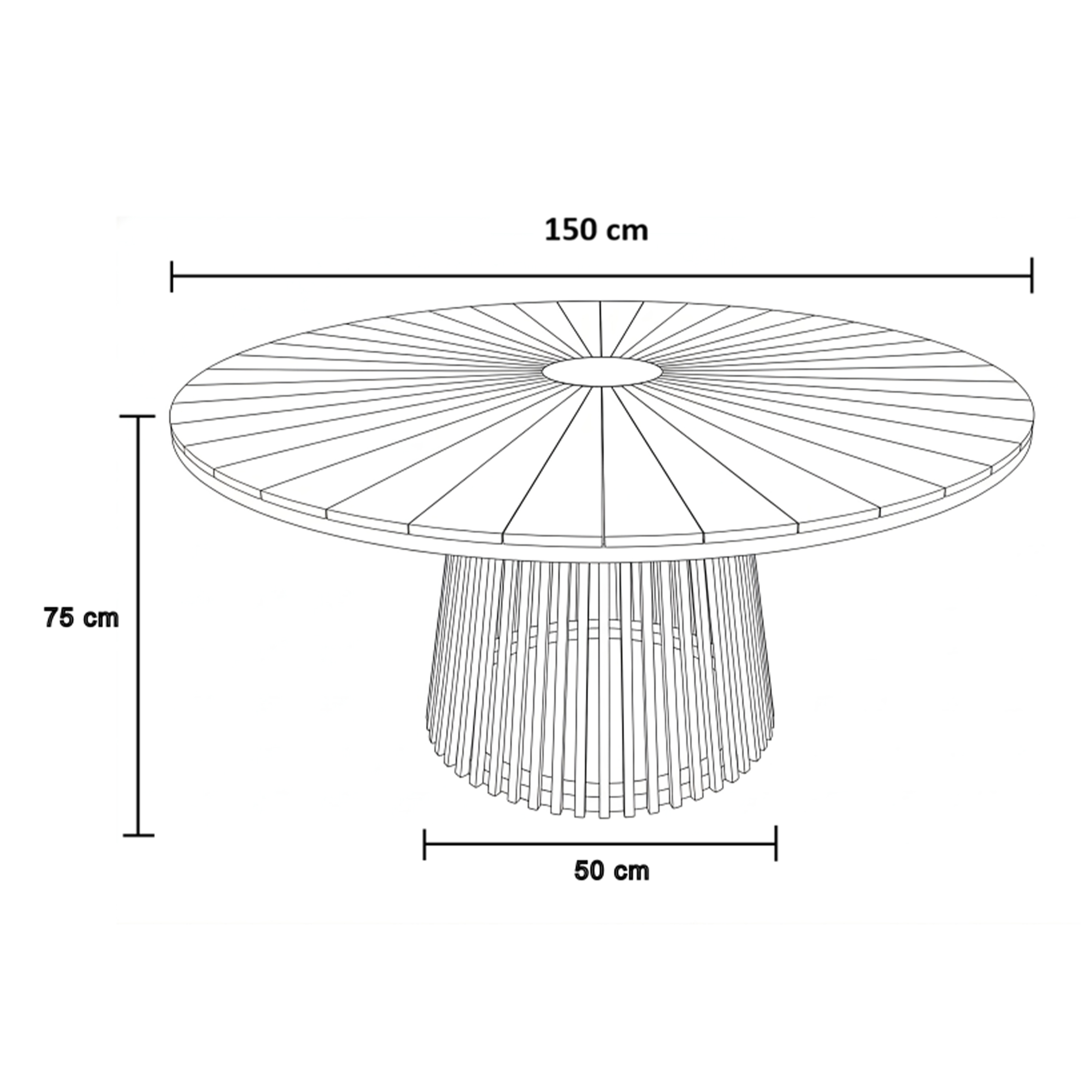 AXI Hani Teak Round Garden Table Ø 150 cm