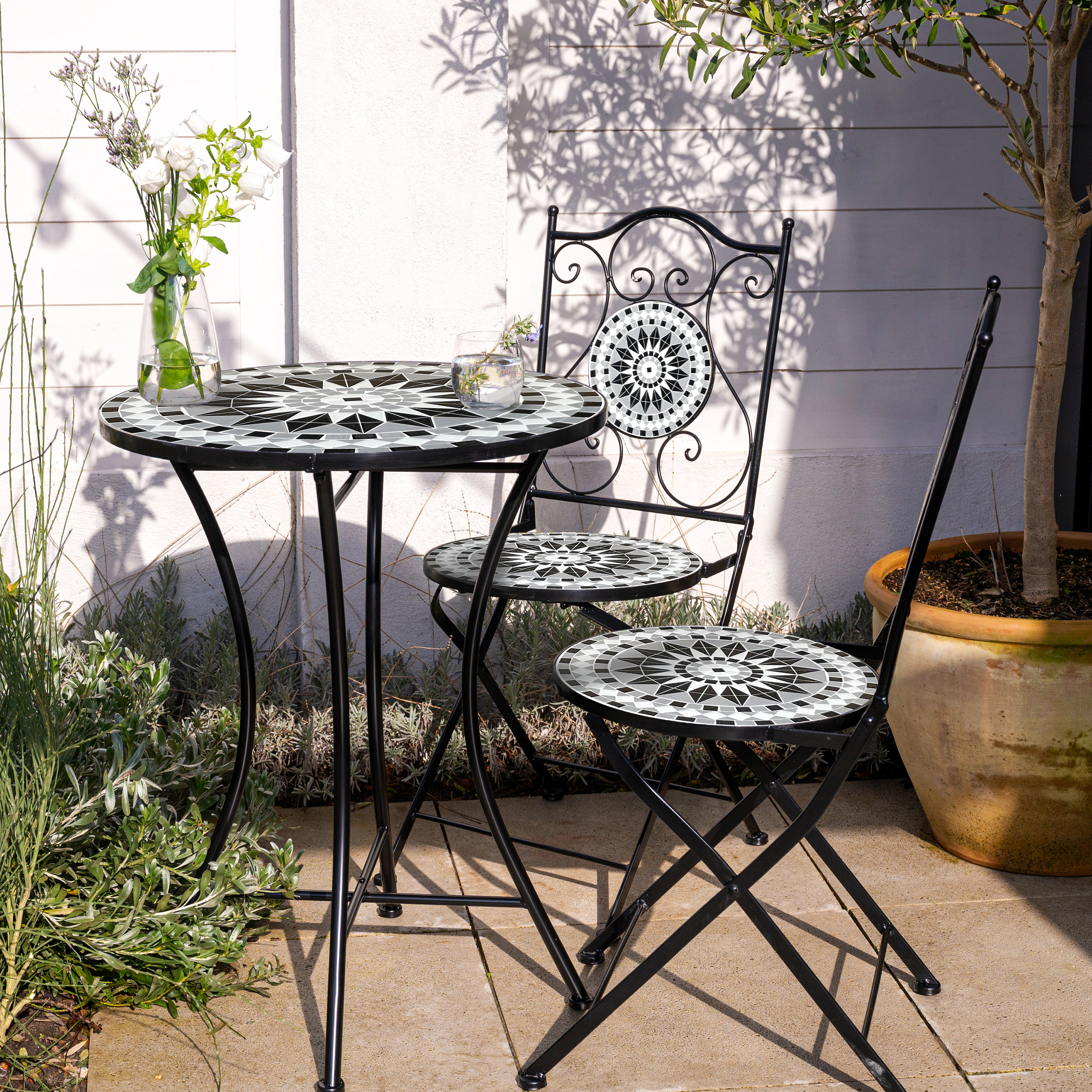 AXI Amélie Bistro Set Mosaic - Black/White