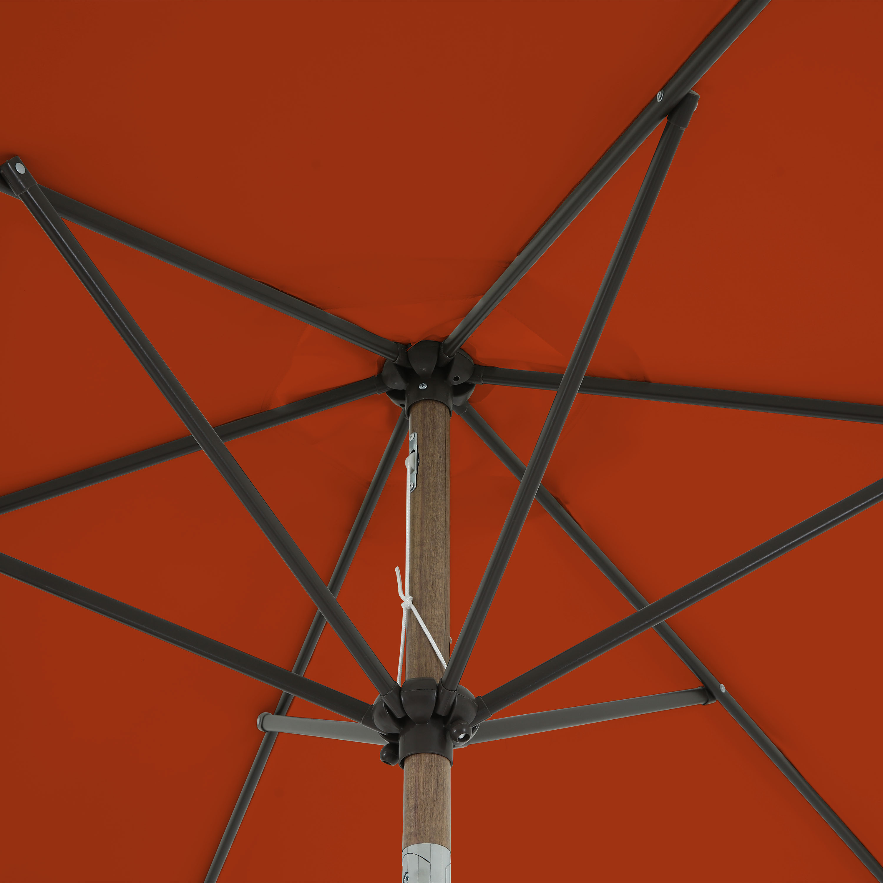 AXI Noor Centre Pole Parasol Ø 300cm incl. parasol base Oak-look/Terracotta