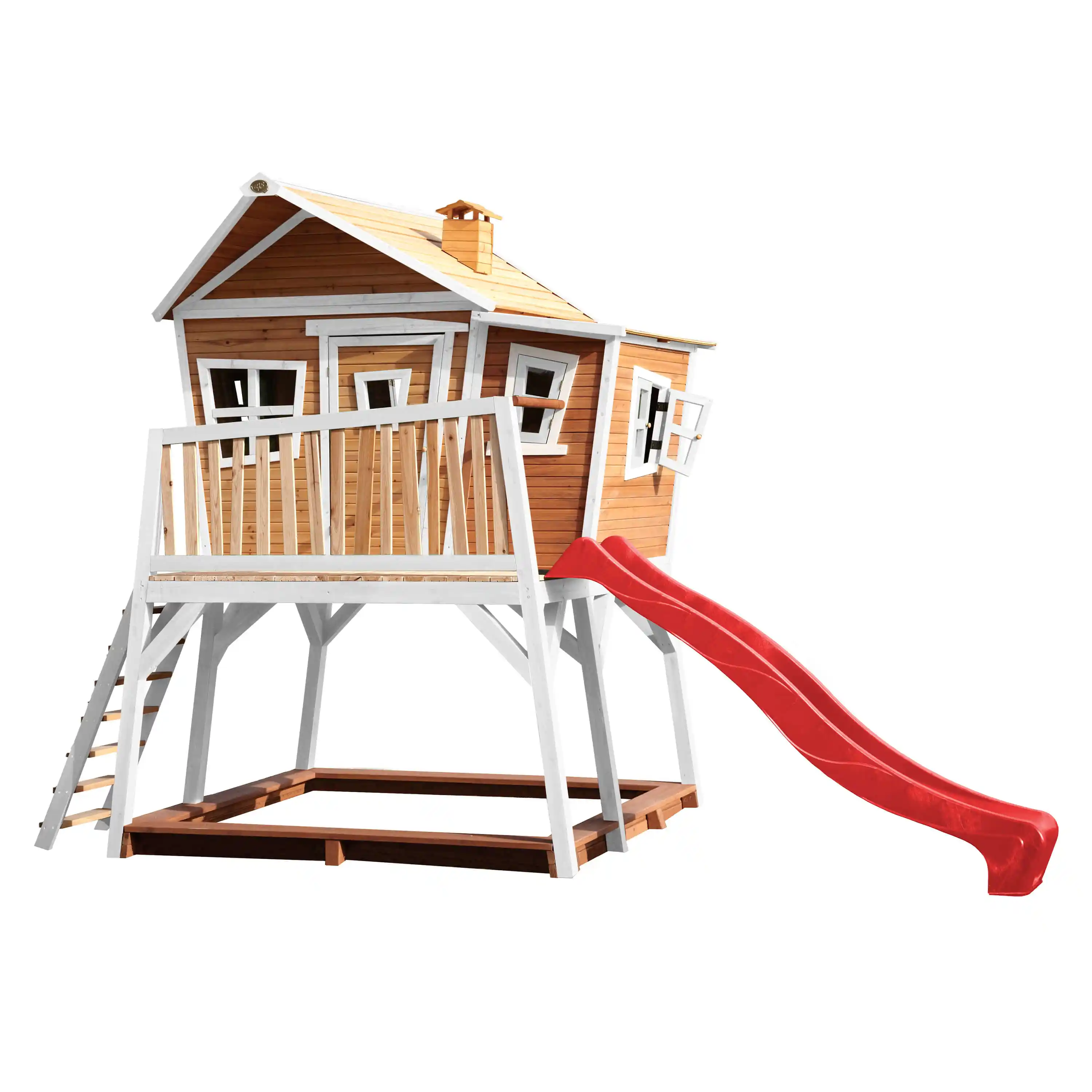 AXI Max Playhouse Brown/White - Red Slide