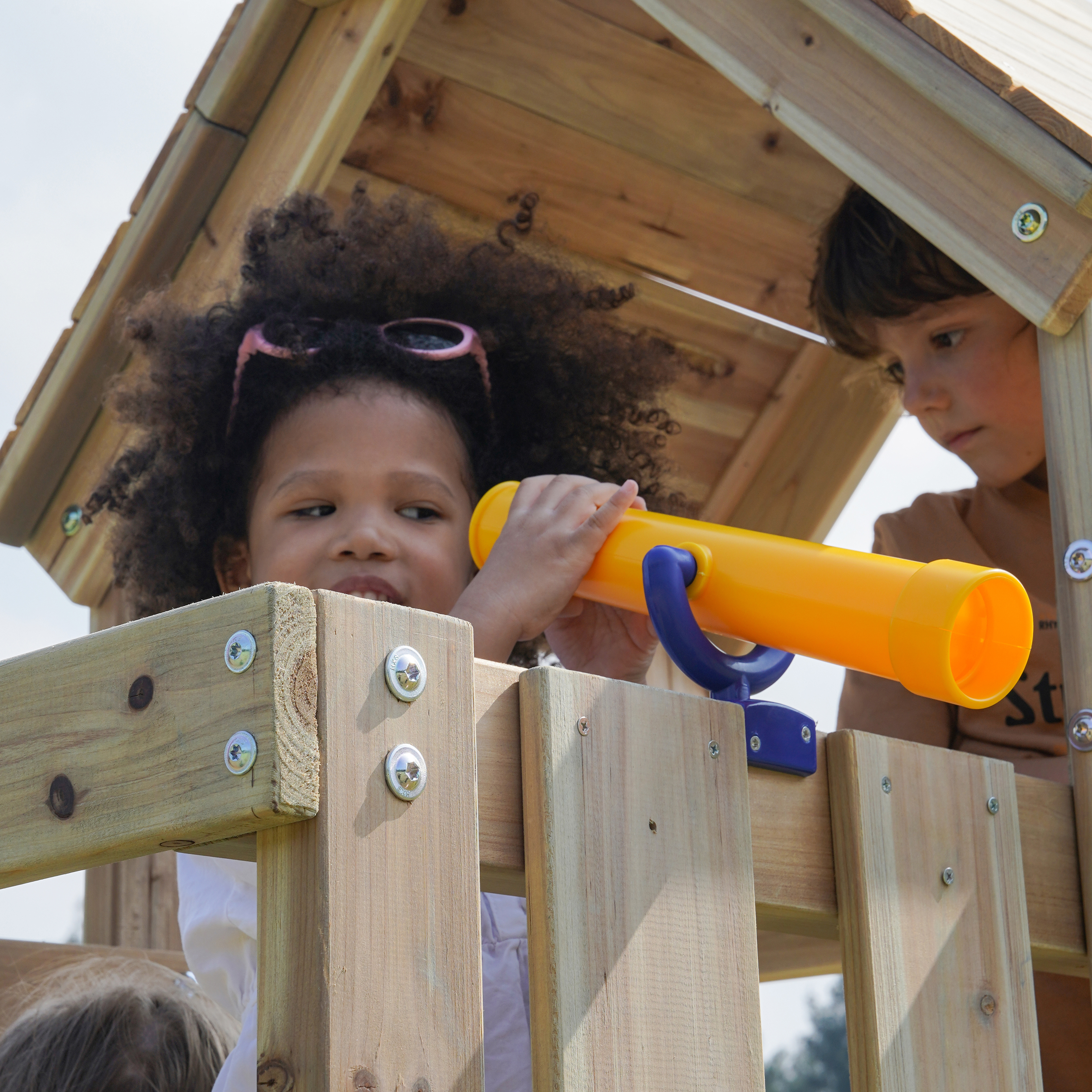 AXI Moos Climbing Frame with Double Swing Set - White Slide