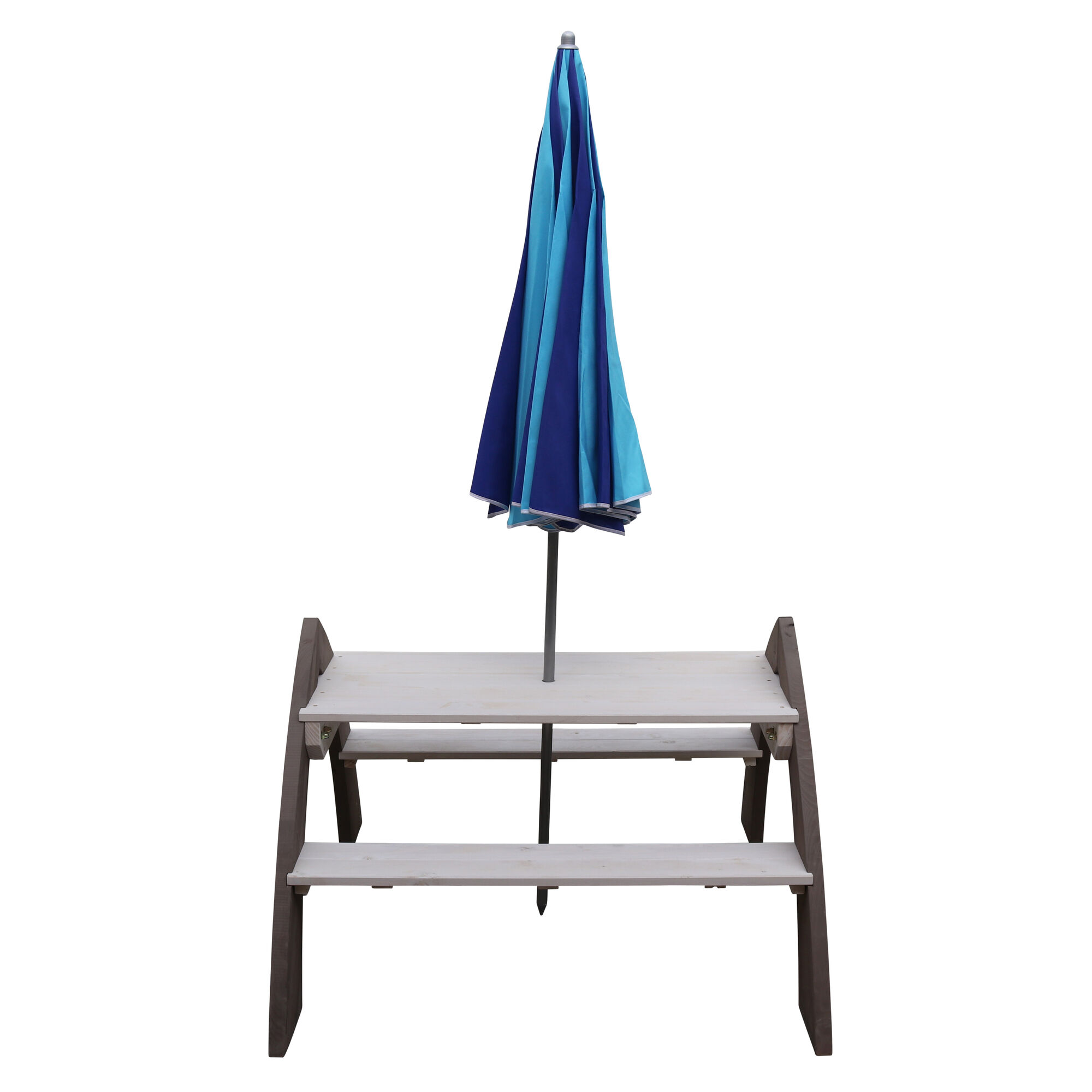 productfoto AXI Kylo Picknicktafel Grijs/wit - Parasol Blauw