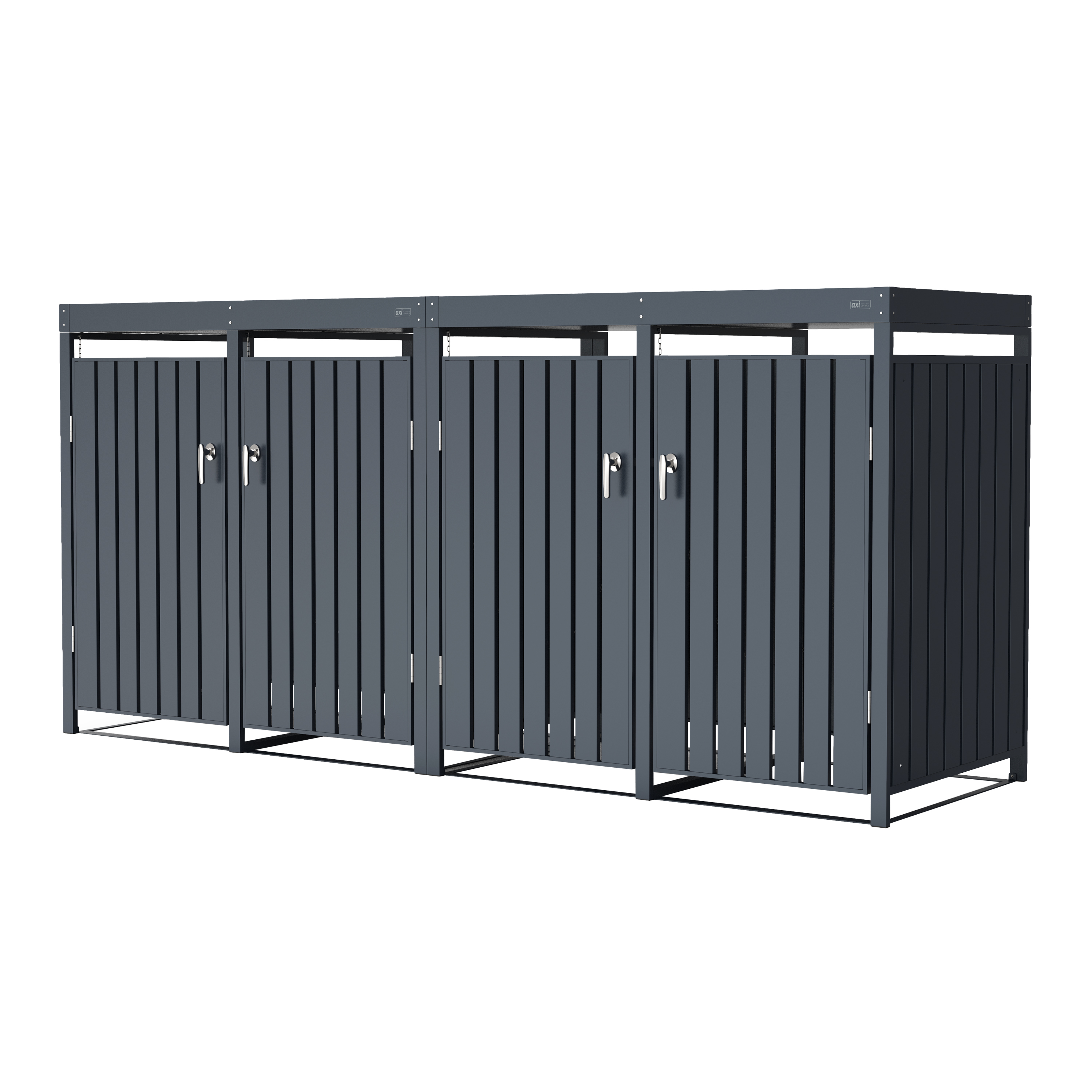 AXI Leon Metal Garbage Bin Shed with Planter - 4 Garbage Bins