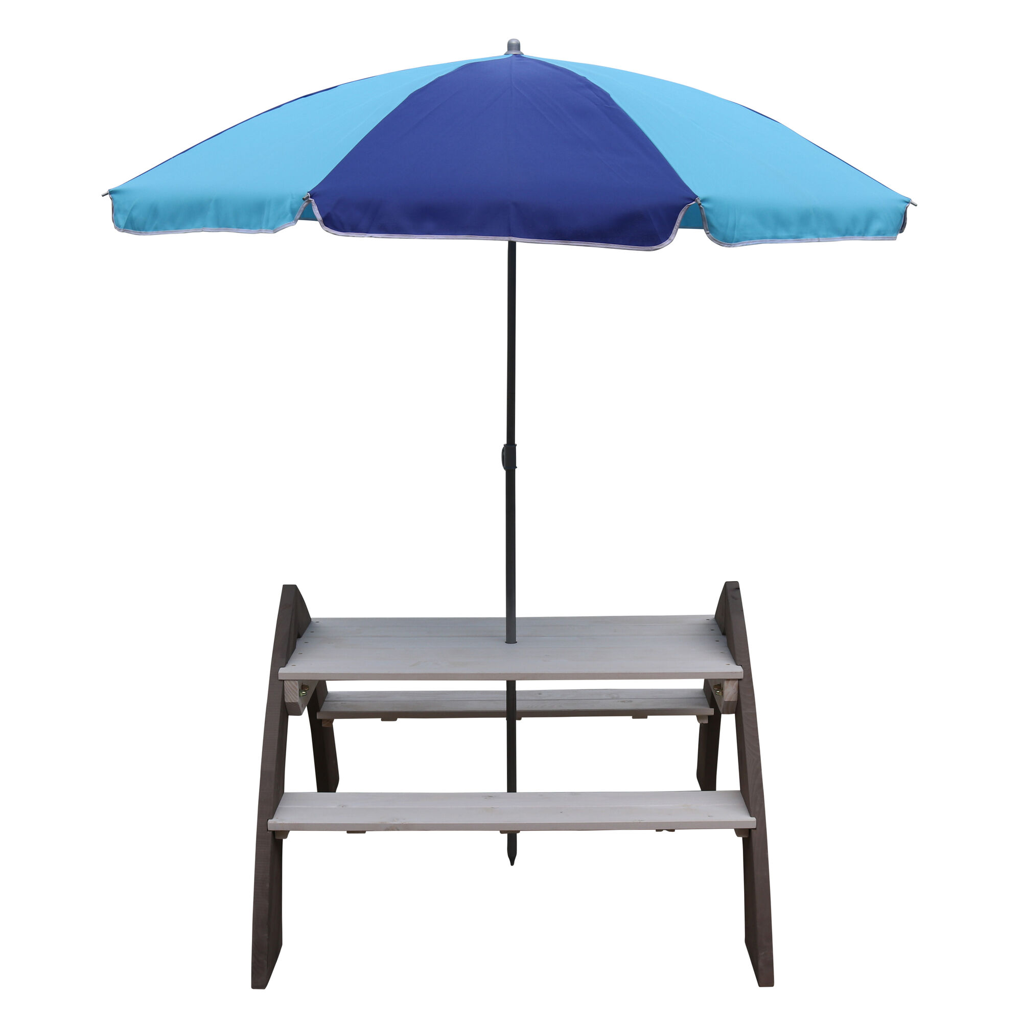 productfoto AXI Kylo Picknicktafel Grijs/wit - Parasol Blauw