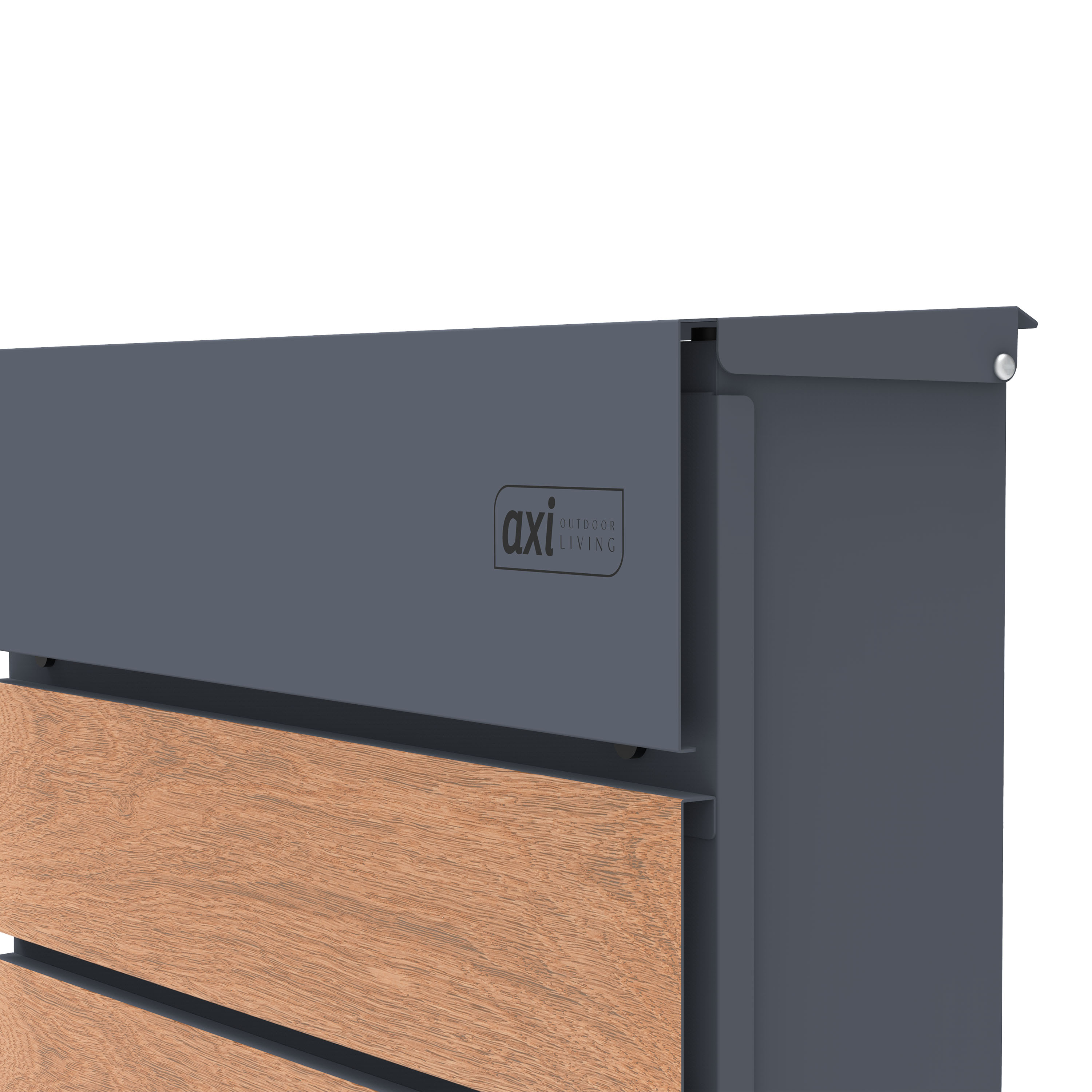 AXI Jake Metal Letterbox Anthracite/Wood Look