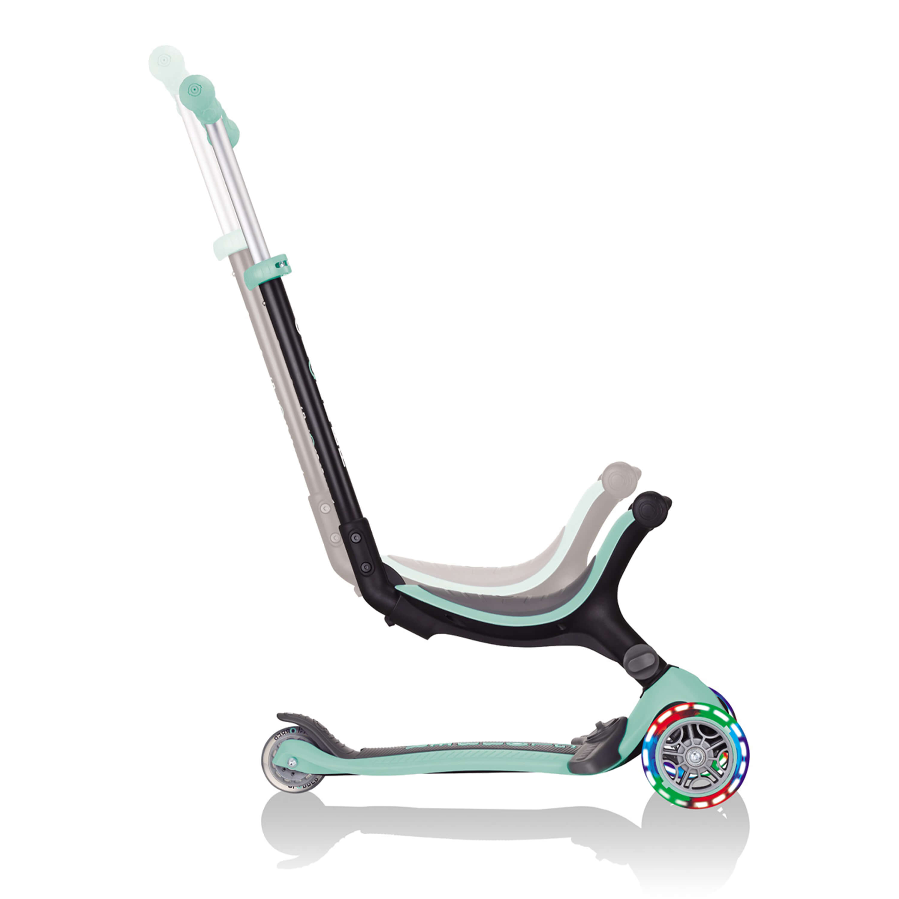 Globber Go up Foldable Plus Lights 3-in-1 Scooter - Pastel Mint