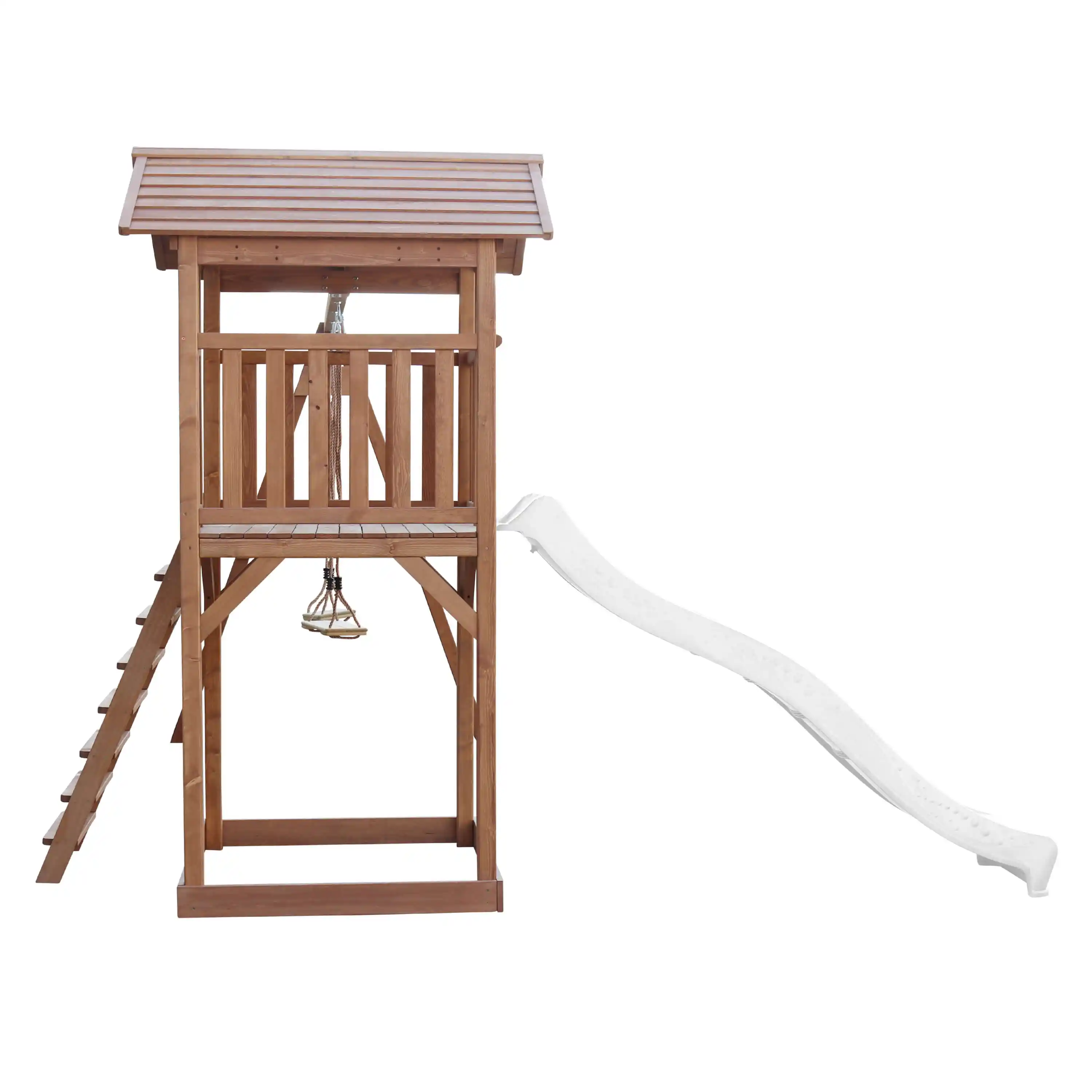 AXI Beach Tower Speeltoren met Dubbele Schommel Bruin - Witte Glijbaan