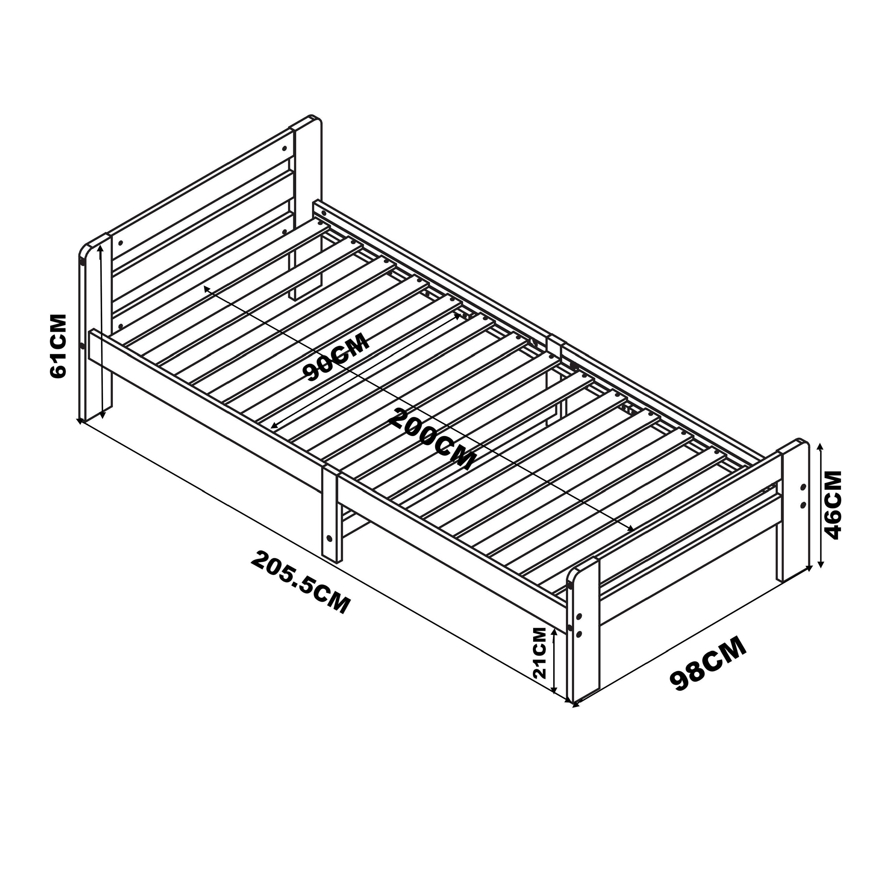 Sunny Olla Kids Bed White – With Mattress