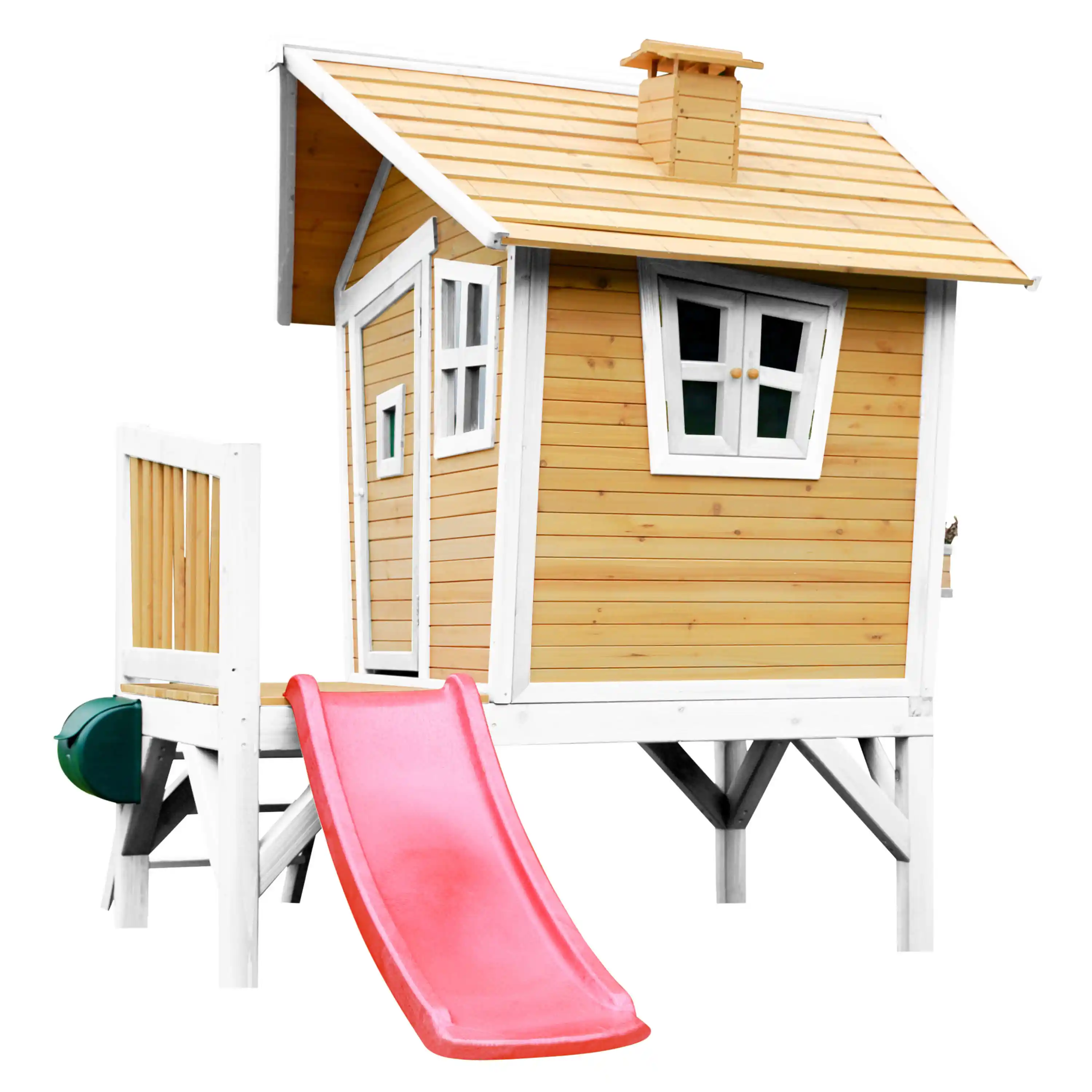 AXI Robin Playhouse Brown/White - Red Slide