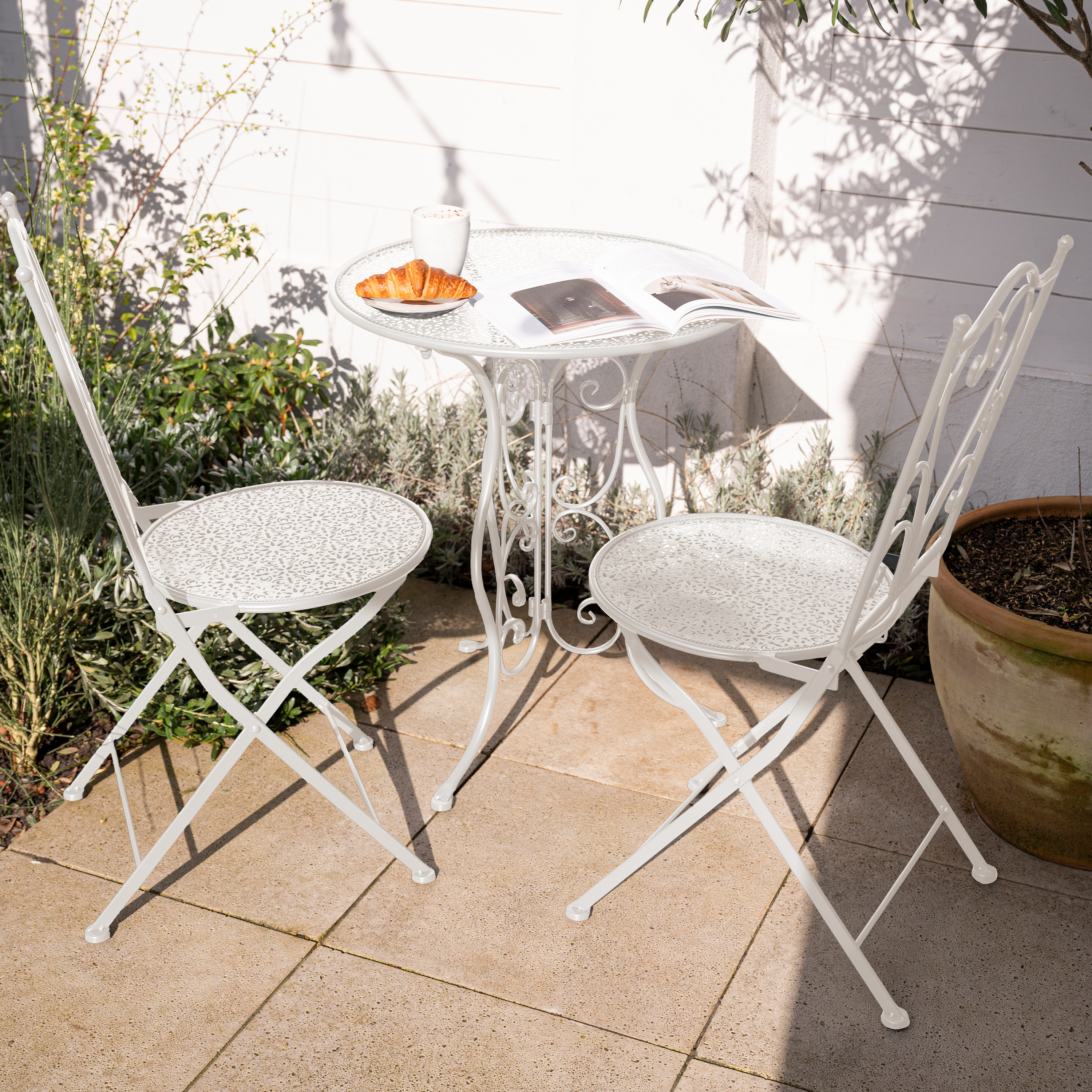 AXI Eloise Metal Bistro Set - Punched White