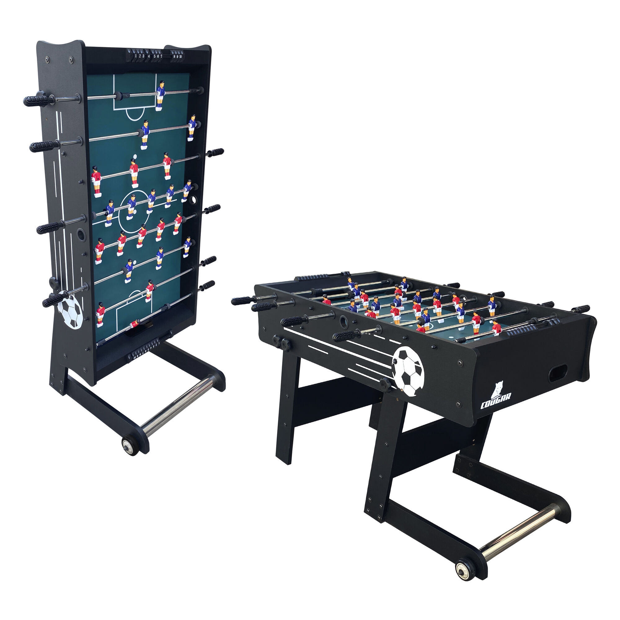 Cougar Scorpion Kick TS Folding Football Table - Black