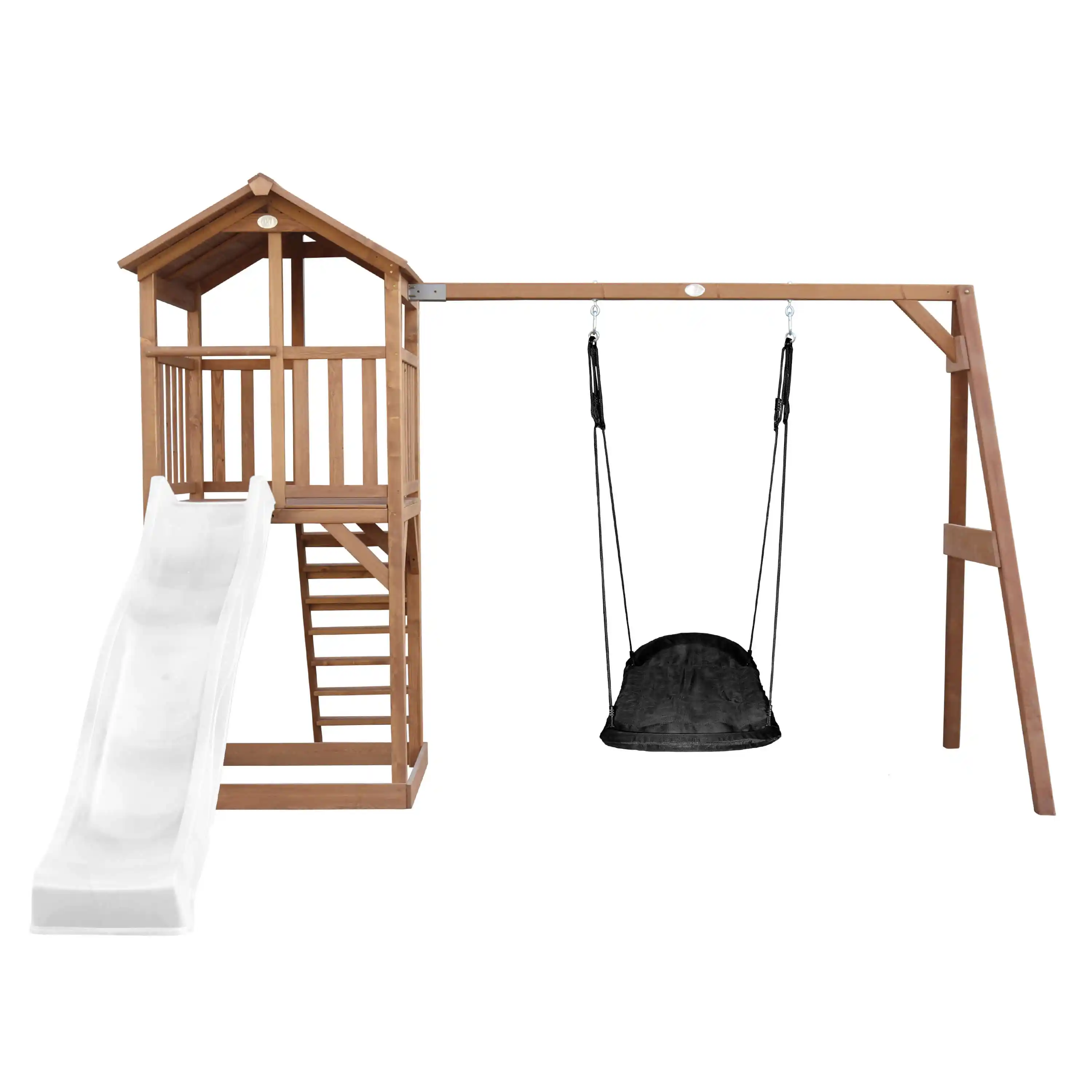 AXI Beach Tower with Roxy Nest Swing Set Brown - White Slide