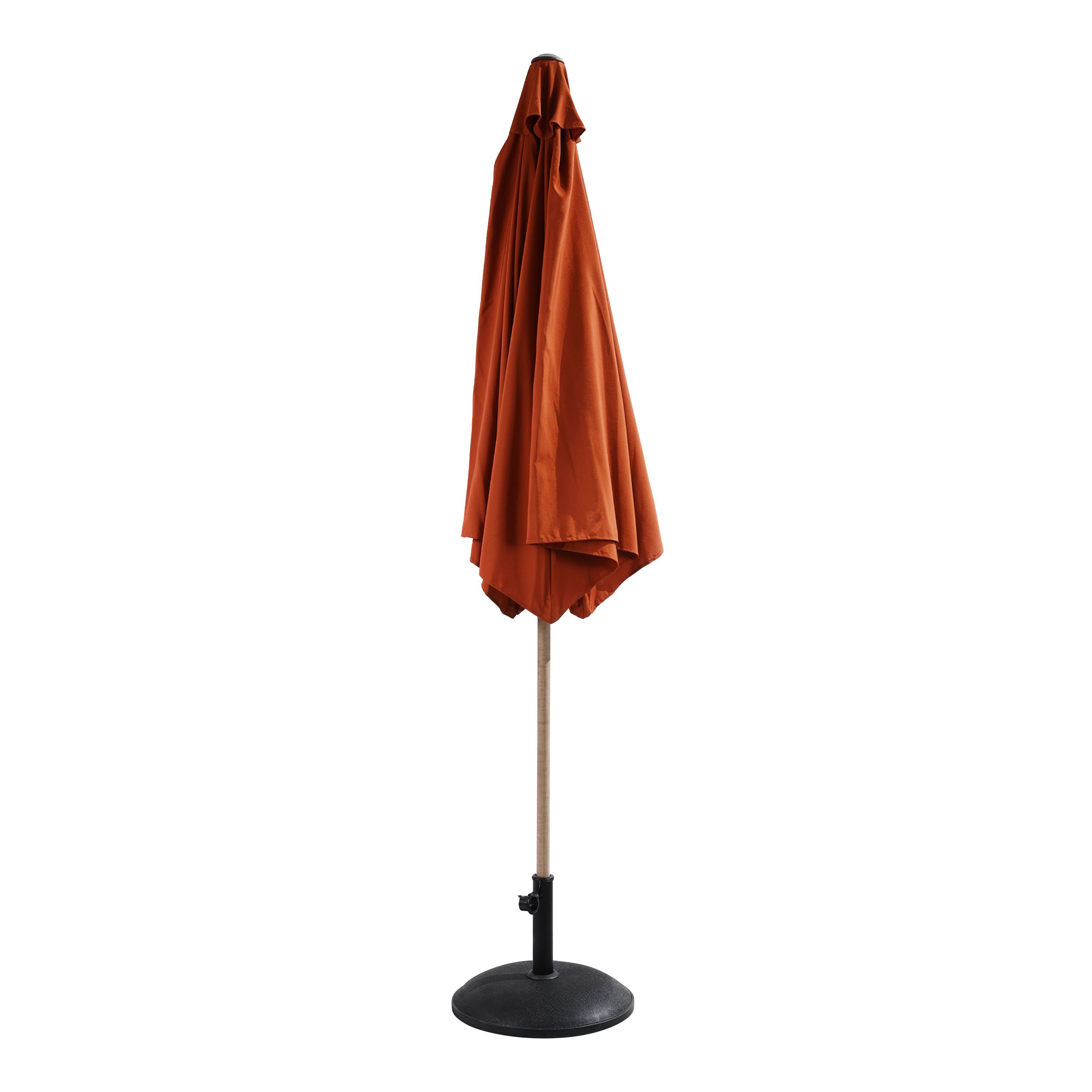 AXI Noor Centre Pole Parasol Ø 300cm incl. parasol base Oak-look/Terracotta