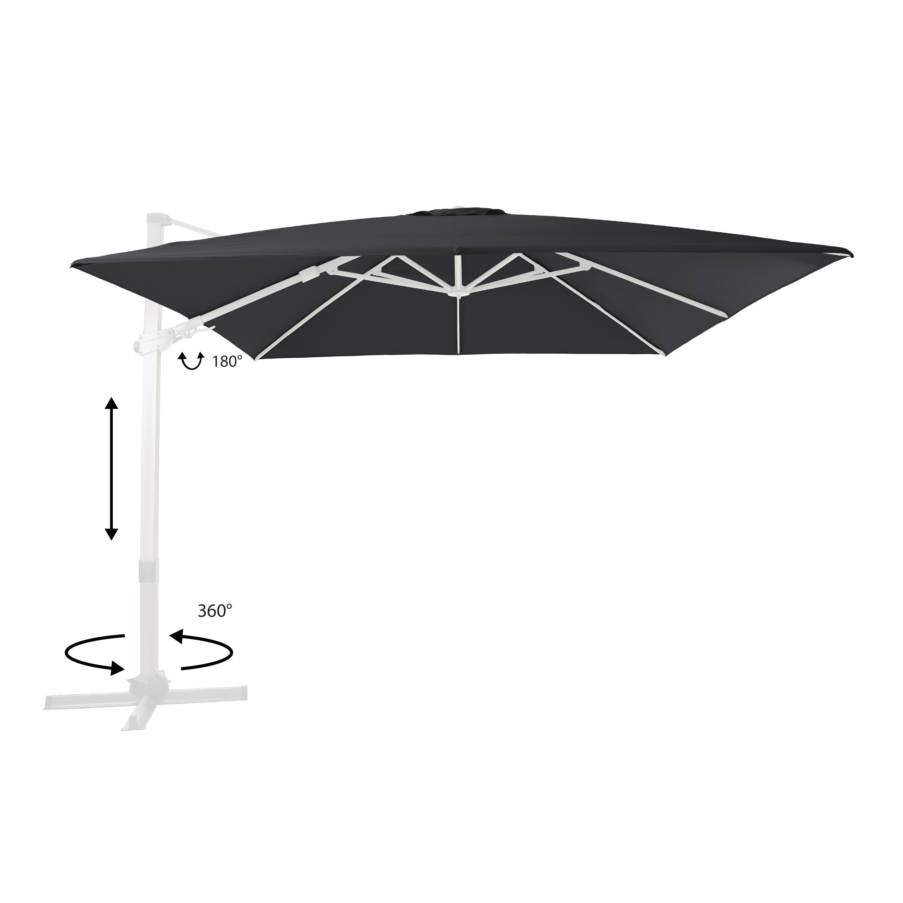 AXI Apollo Premium Cantilever Parasol 300x300cm - White/Grey