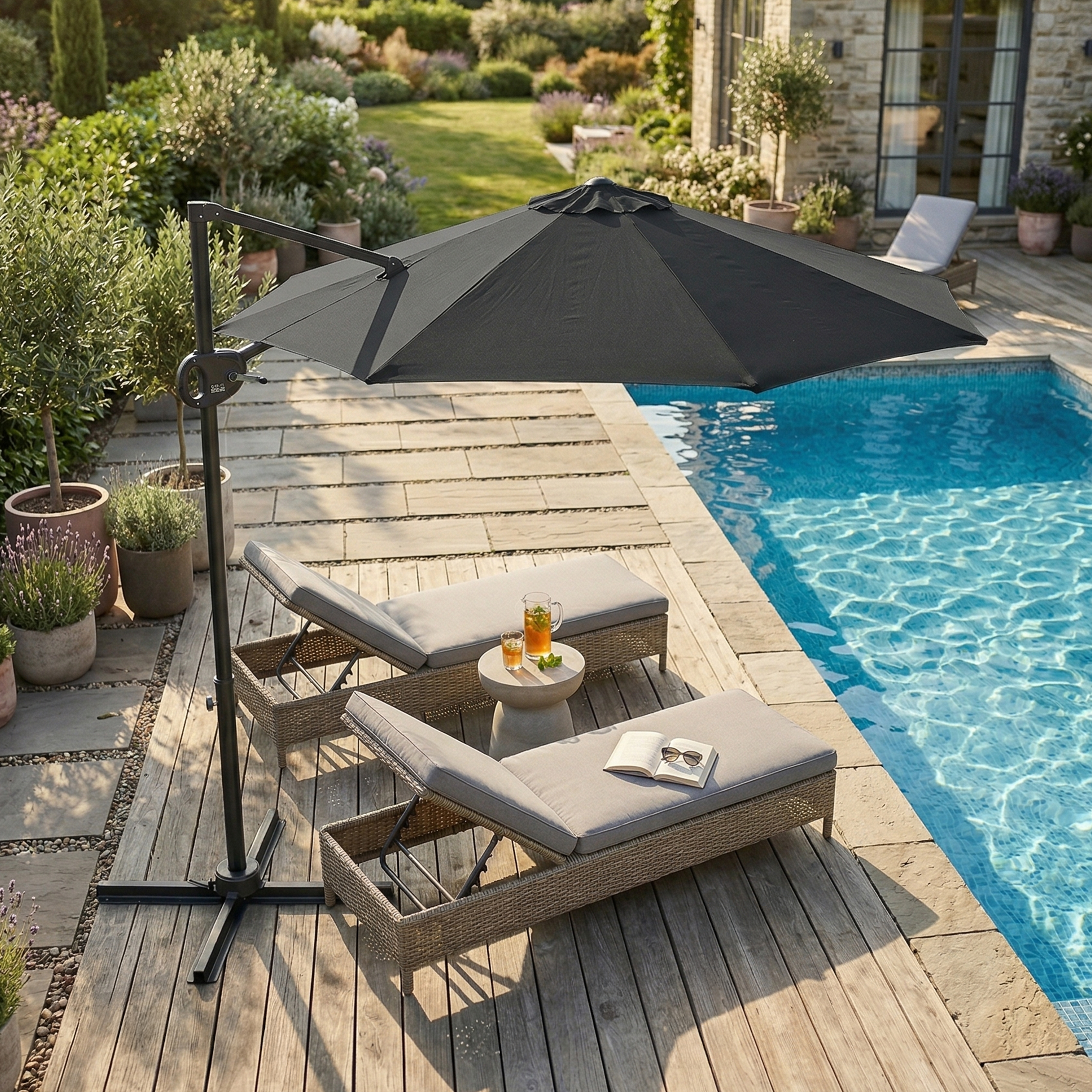 AXI Solea Cantilever Parasol Ø 300cm Anthracite/Grey