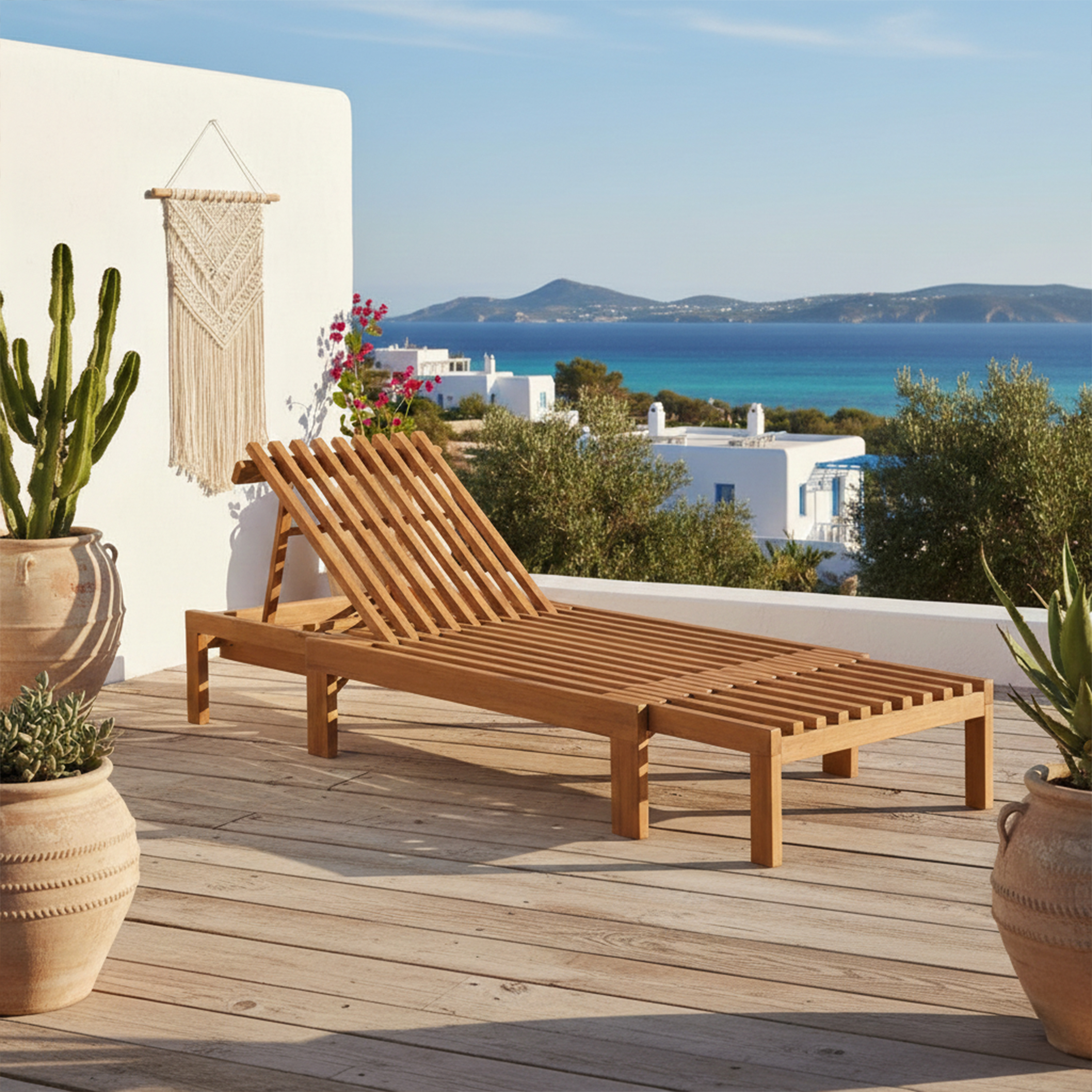 AXI Rowan 2-in-1 Sunbed and Garden Bench - Teak
