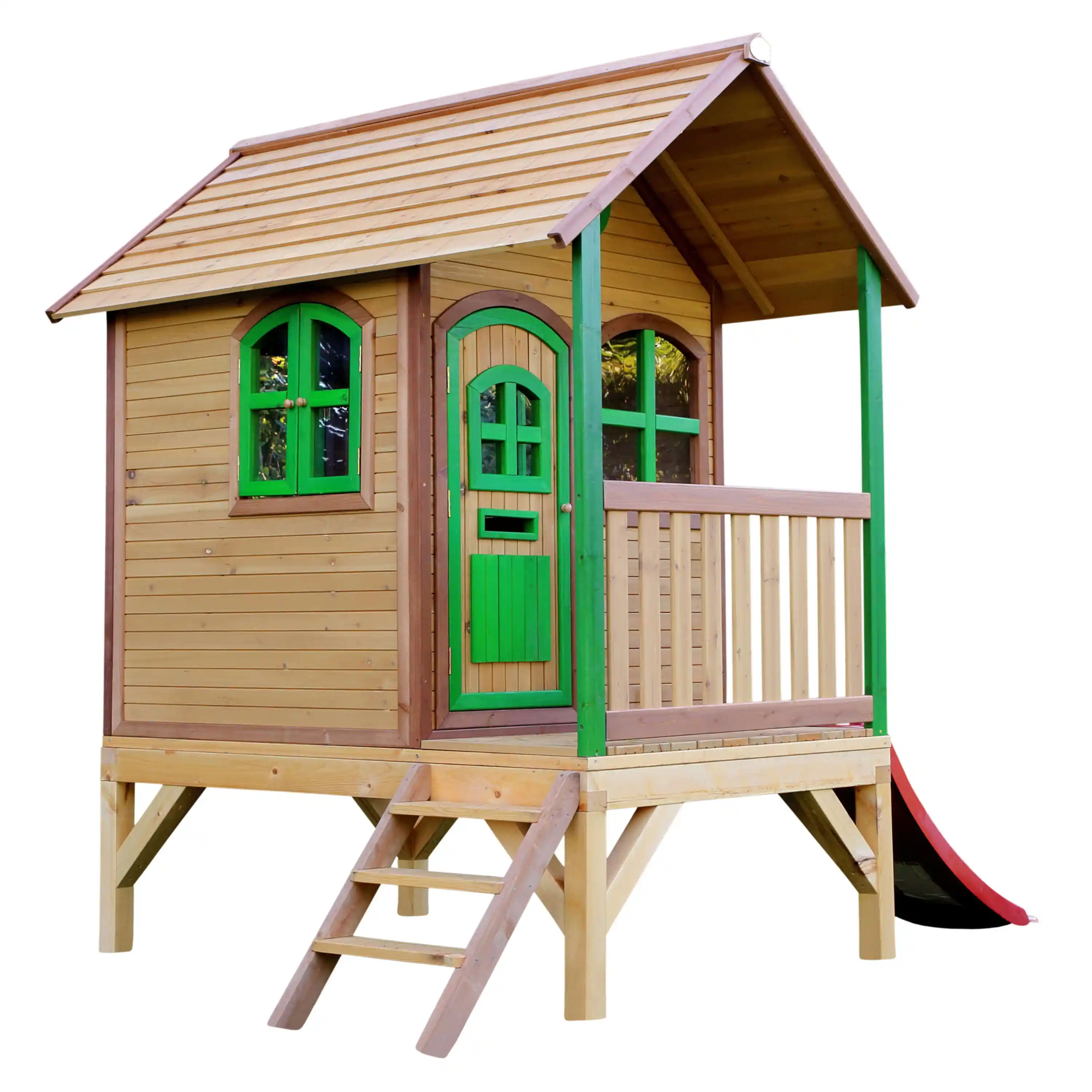 AXI Tom Playhouse Brown/Green - Red Slide