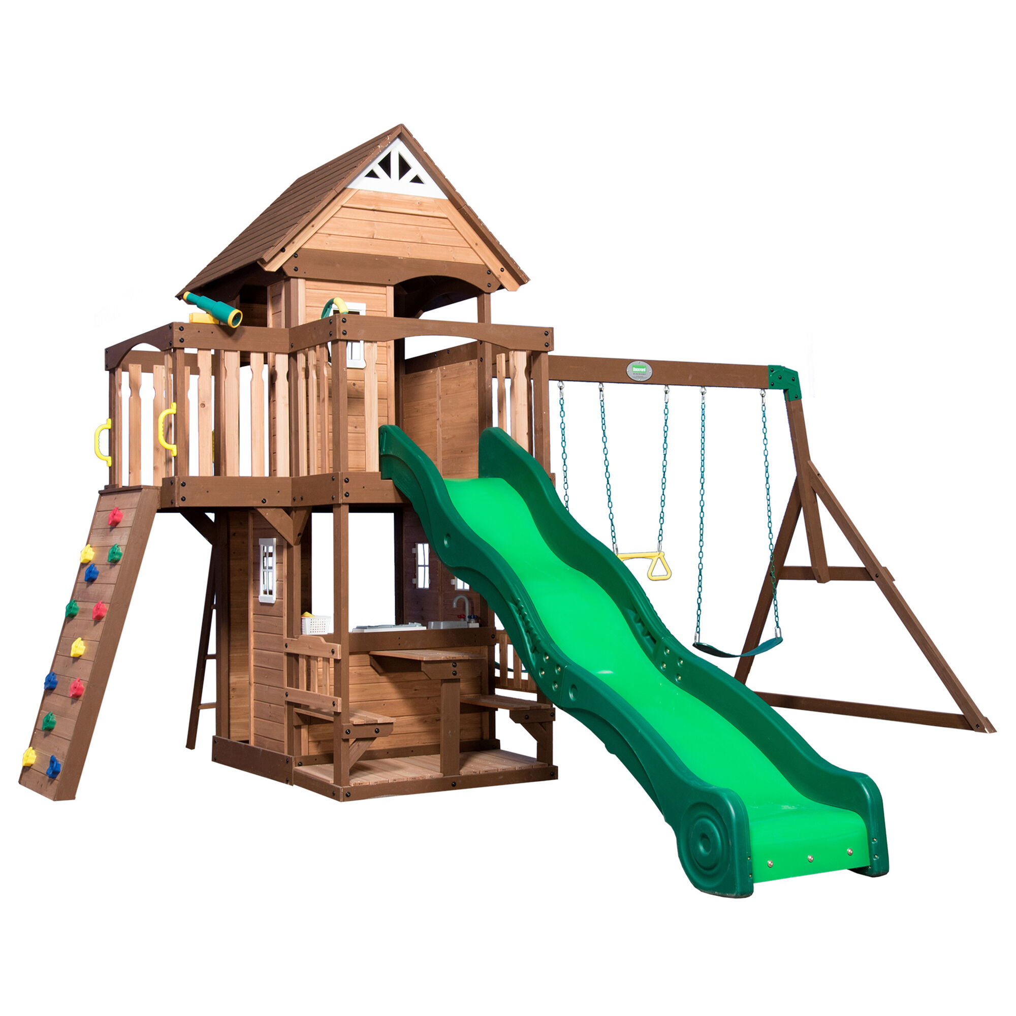 Backyard Discovery Mount Triumph Climbing Frame with Slide and Swings