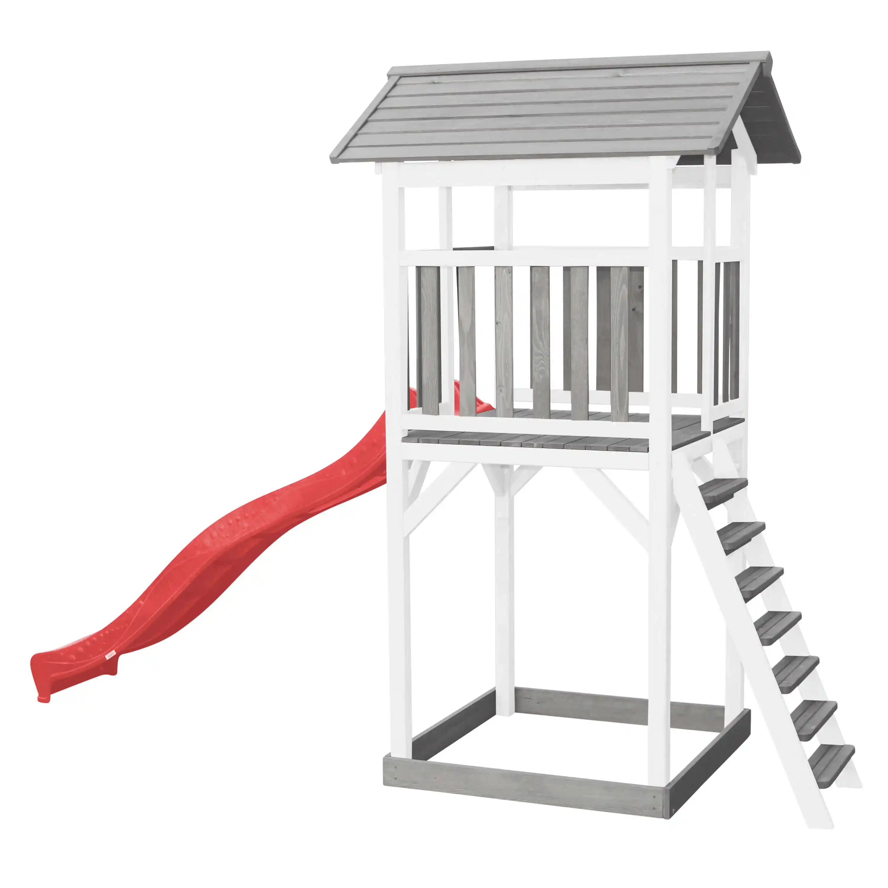 AXI Beach Tower Speeltoren Grijs/wit - Rode Glijbaan