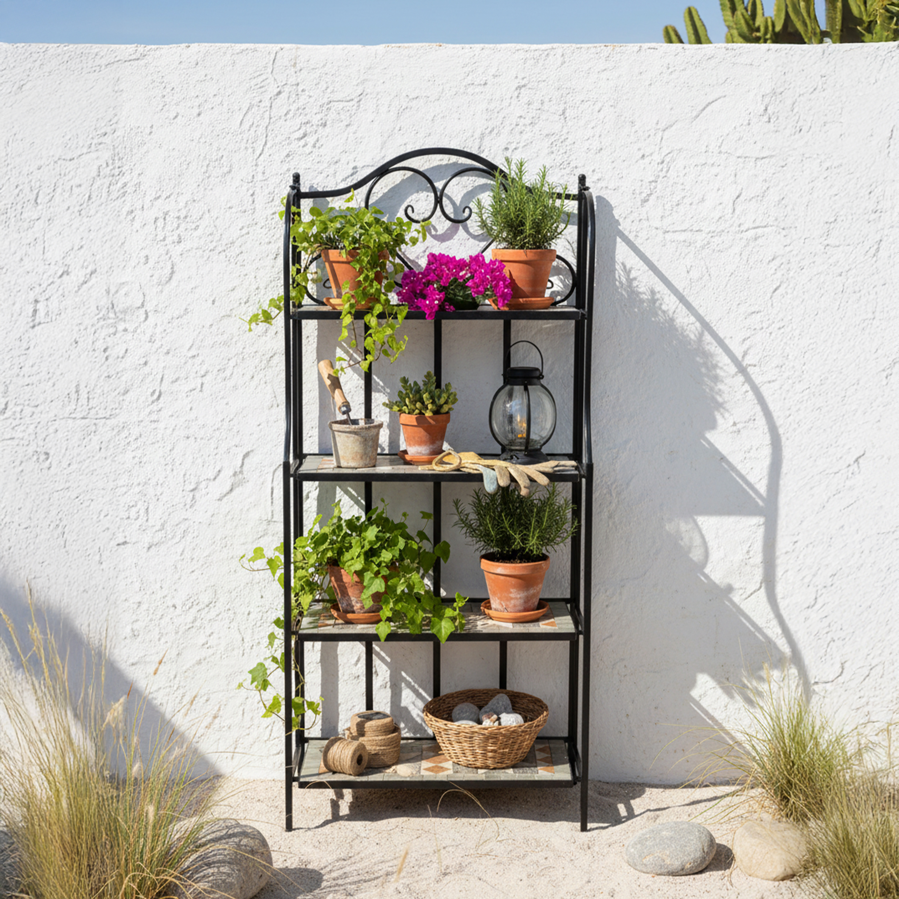 AXI Cleo Metal Plant Stand Mosaic Star – Grey/Brown