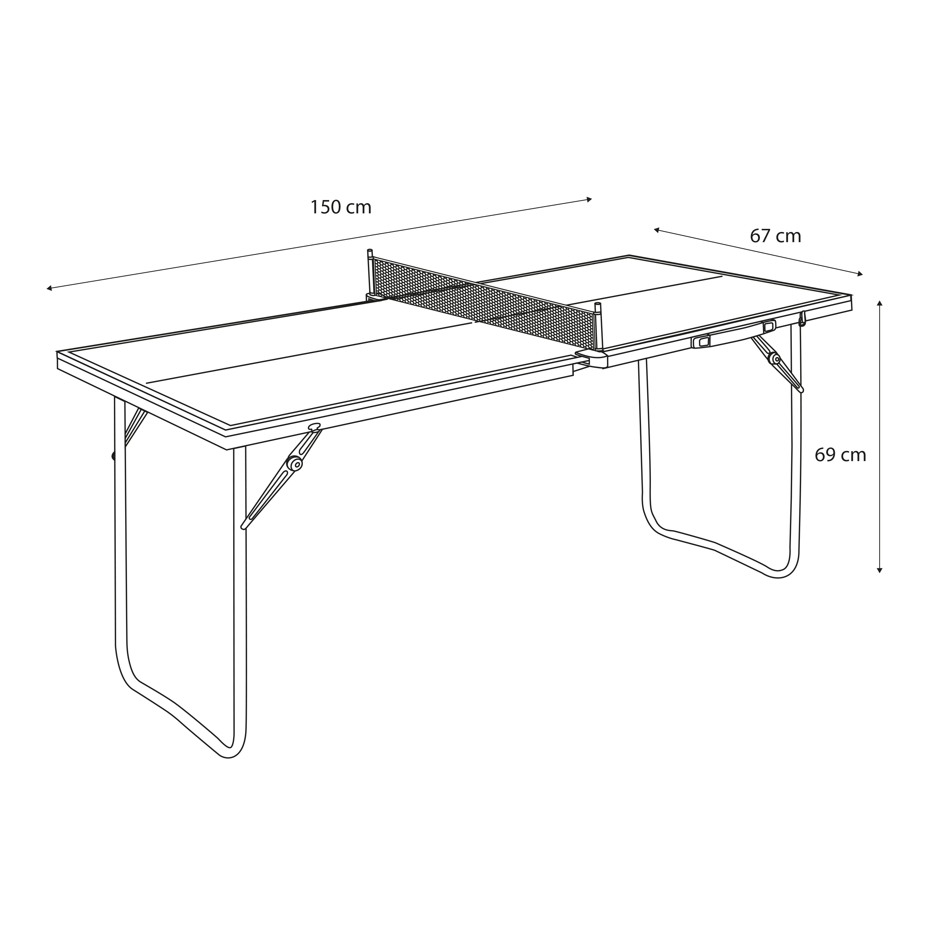 Cougar Table Tennis Table Mini 1500 Basic Portable - Blue