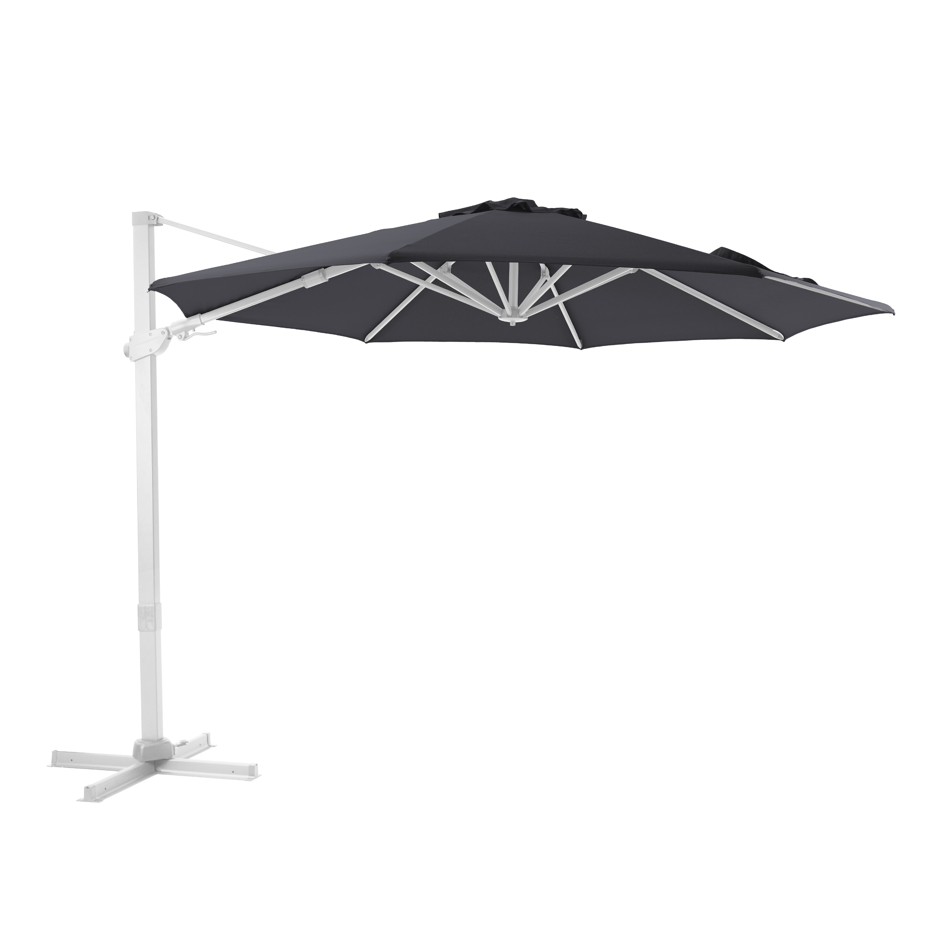 AXI Cyrus Premium Cantilever Parasol Ø 300cm Round - White/Grey