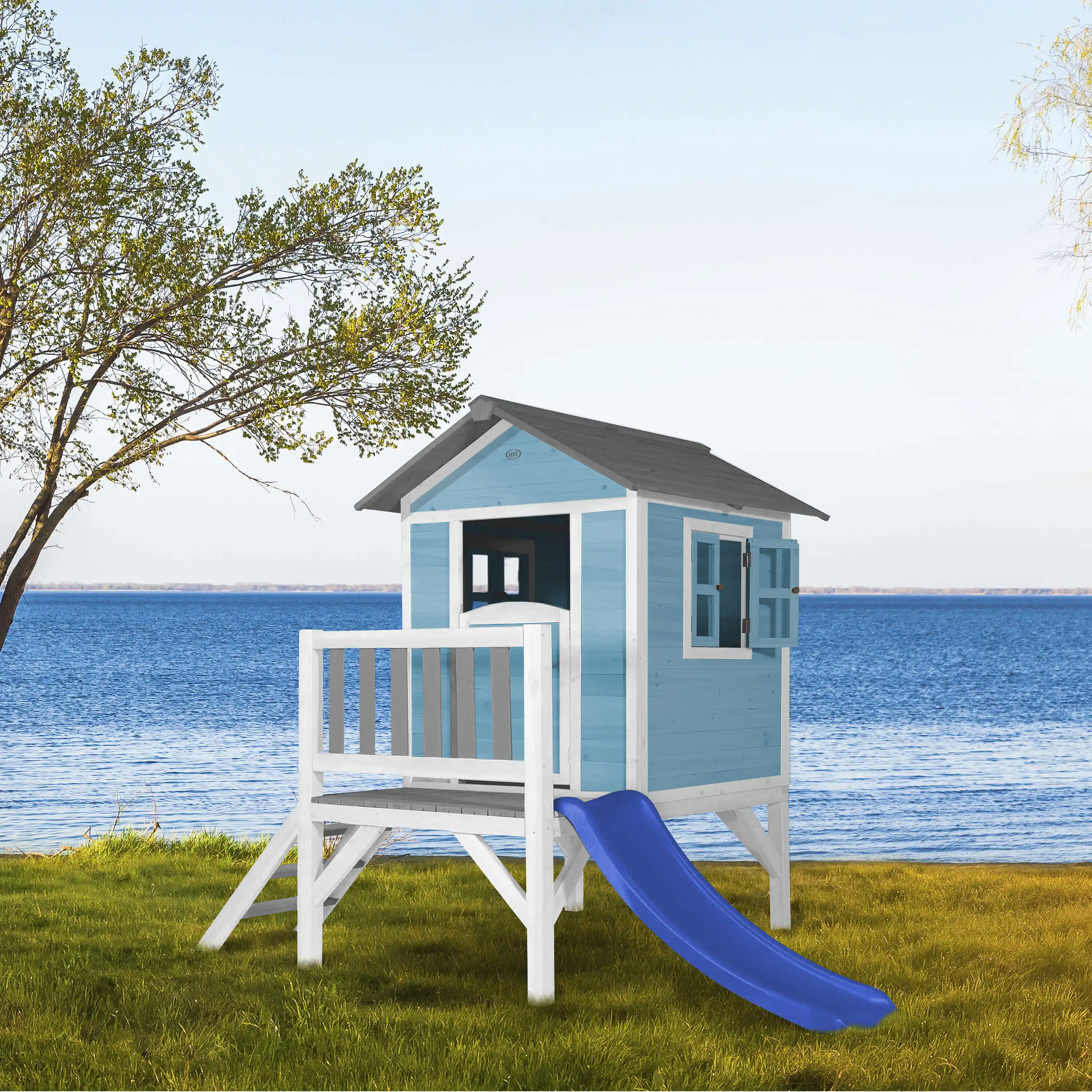 AXI Lodge XL Playhouse Caribbean Blue - Blue Slide