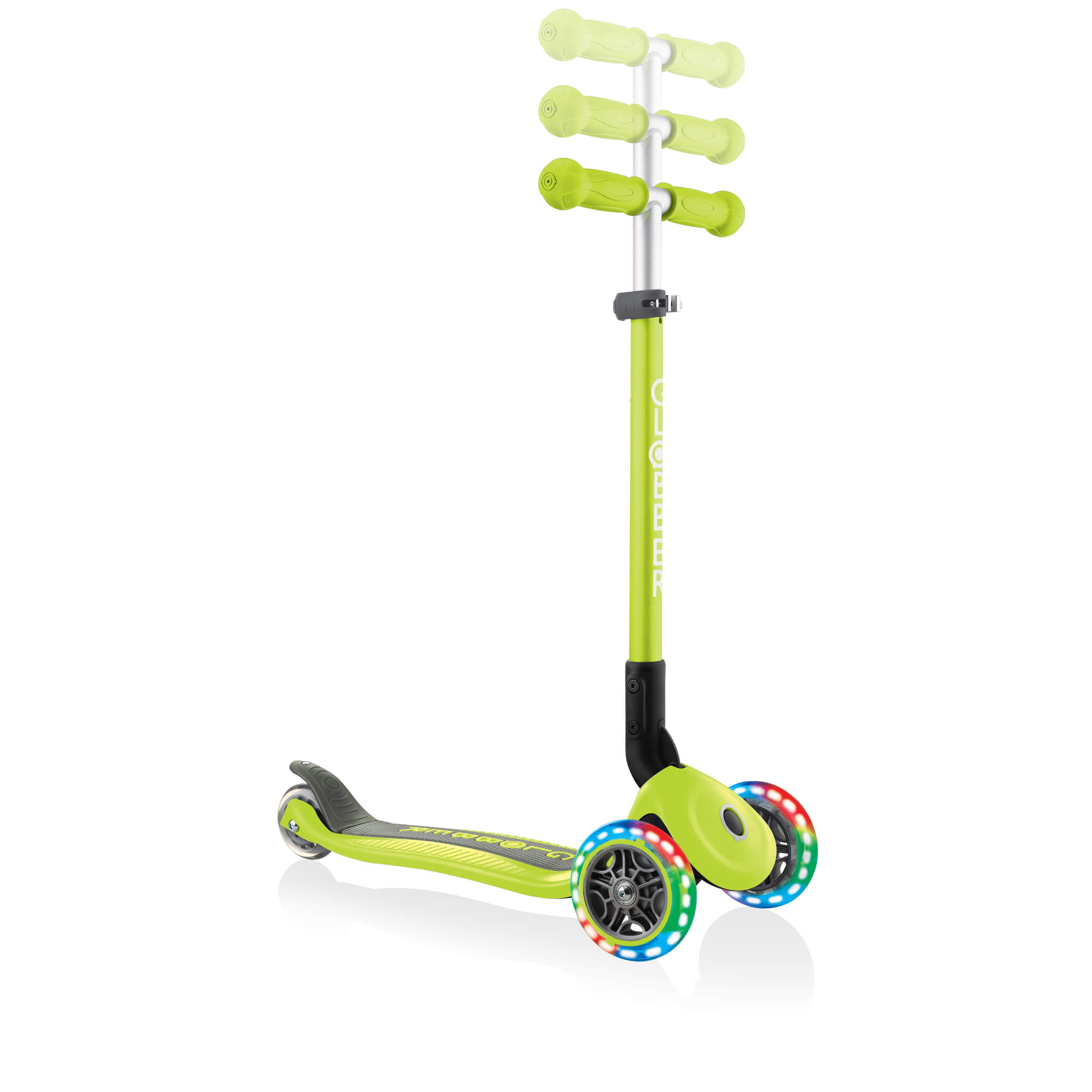 Globber Primo Foldable Lights Scooter - Green