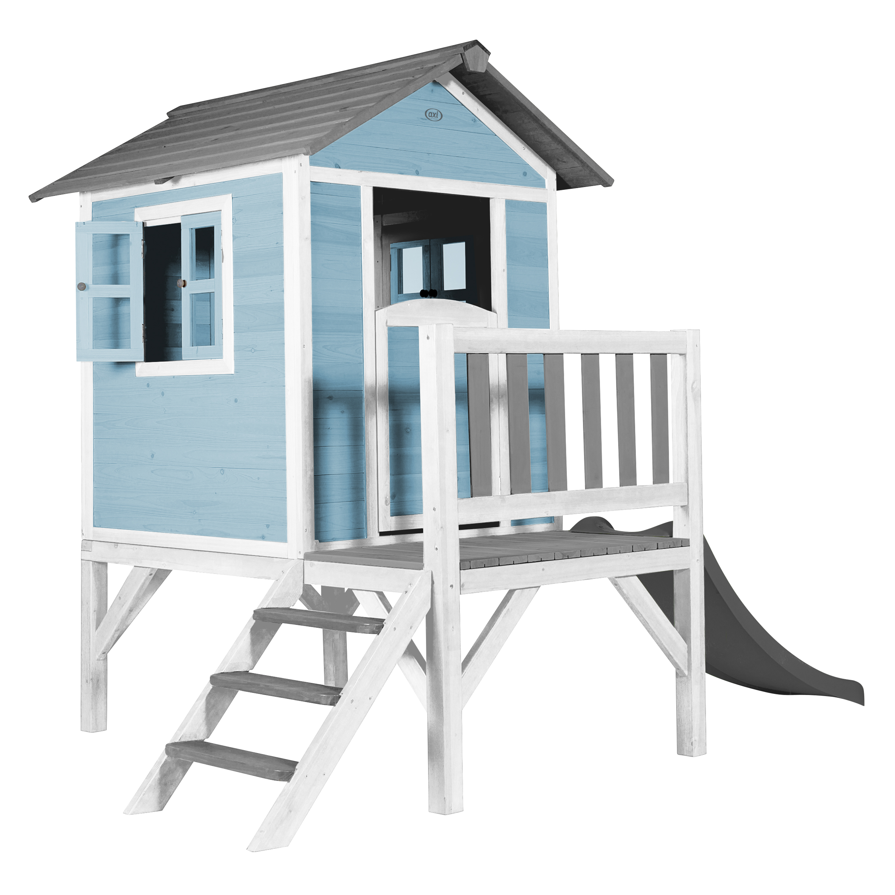 AXI Lodge XL Playhouse Caribbean Blue - Grey Slide