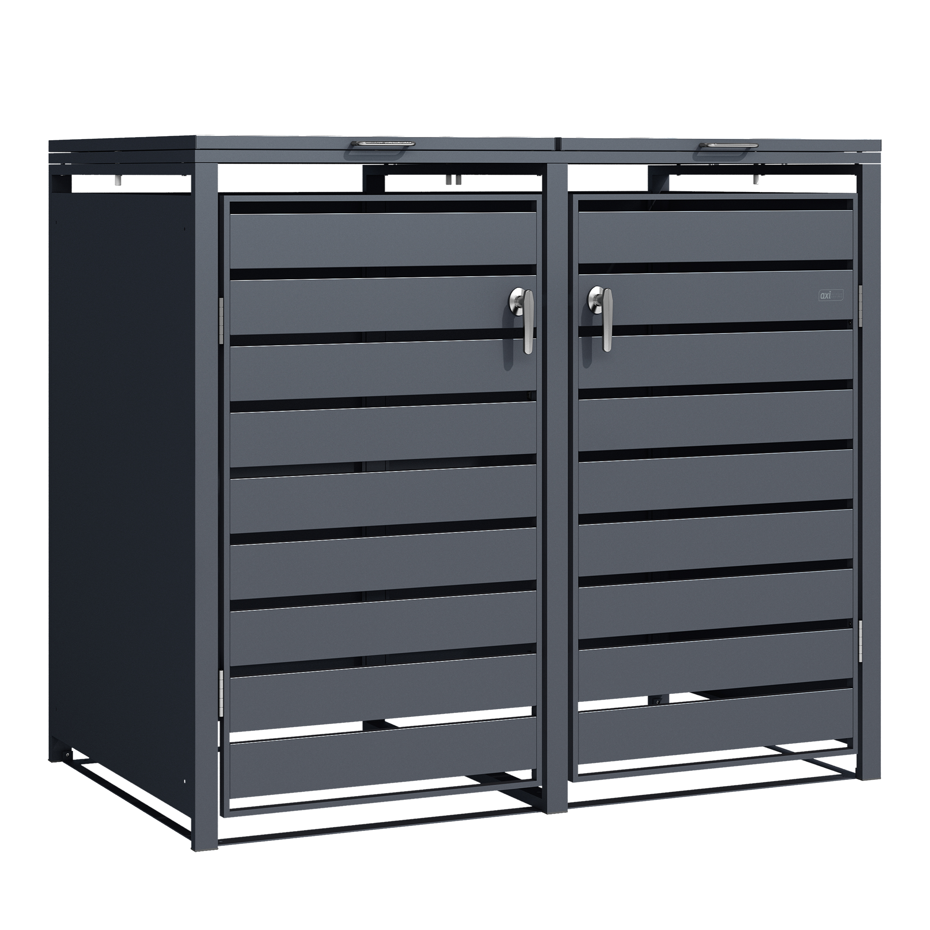 AXI Lucas Metal Garbage Bin Shed - 2 Garbage Bins